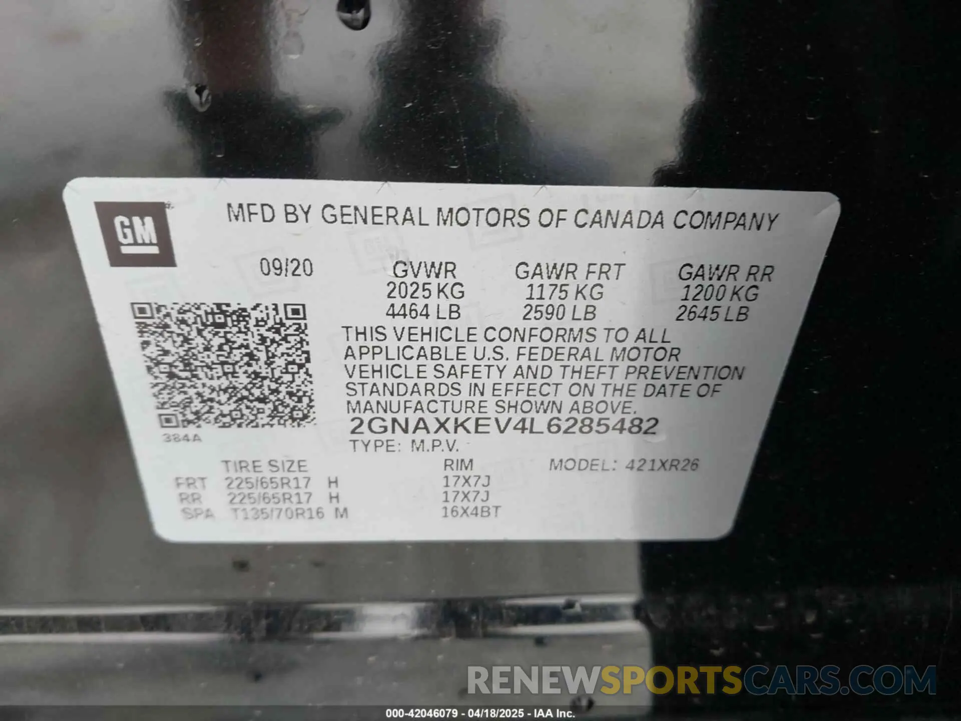 9 Photograph of a damaged car 2GNAXKEV4L6285482 CHEVROLET EQUINOX 2020