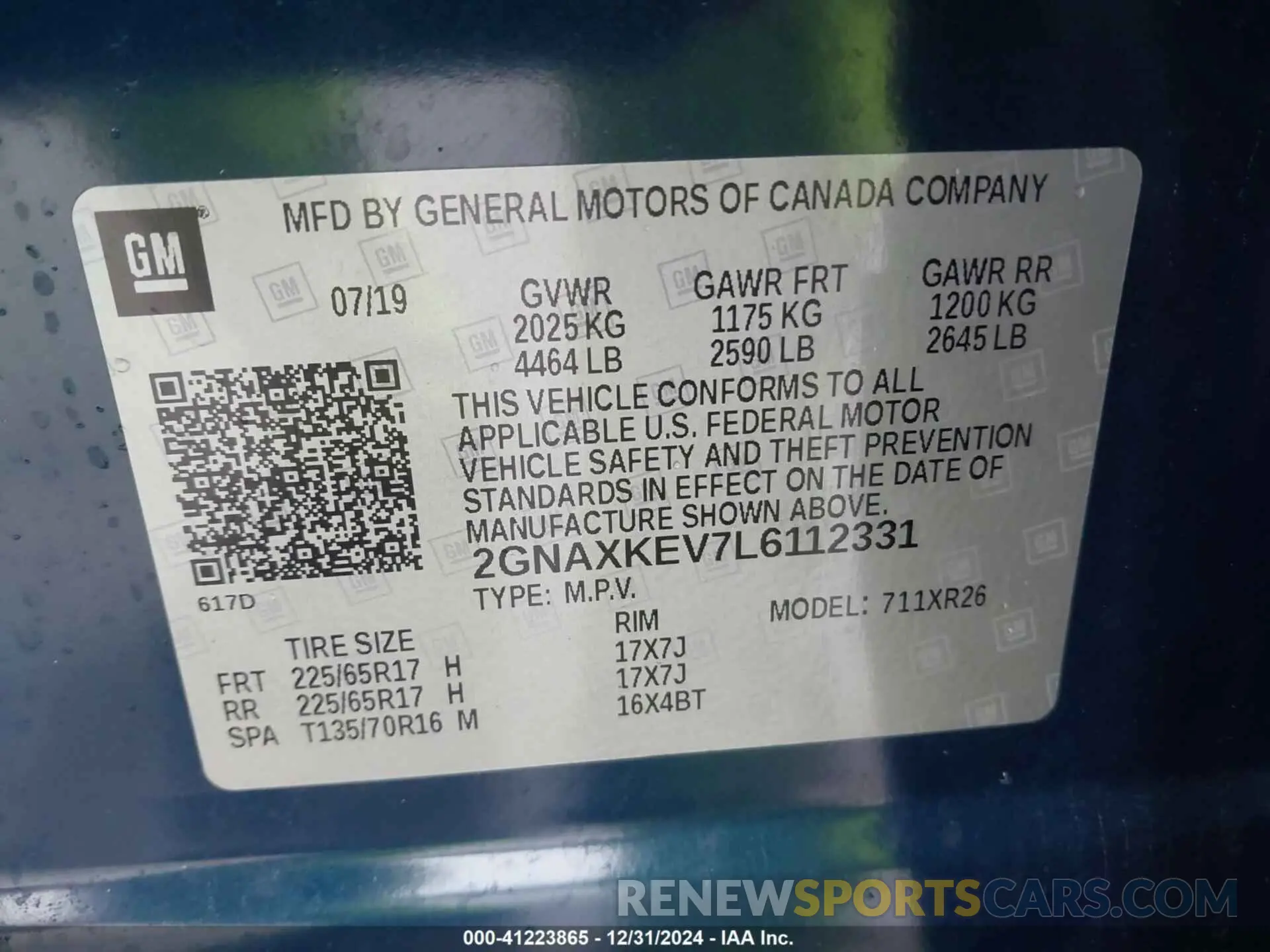 9 Photograph of a damaged car 2GNAXKEV7L6112331 CHEVROLET EQUINOX 2020