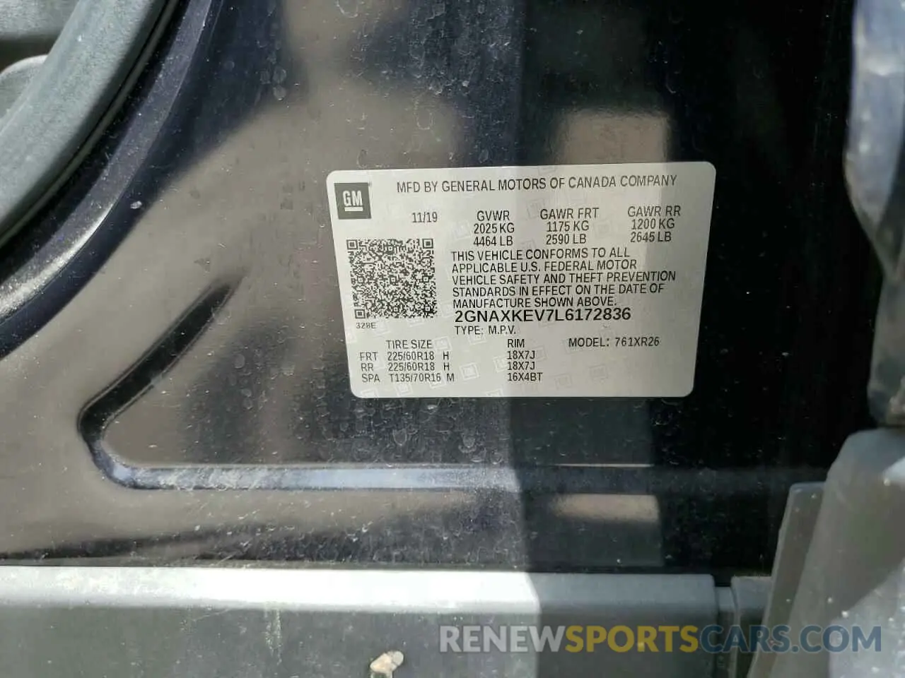 13 Photograph of a damaged car 2GNAXKEV7L6172836 CHEVROLET EQUINOX 2020