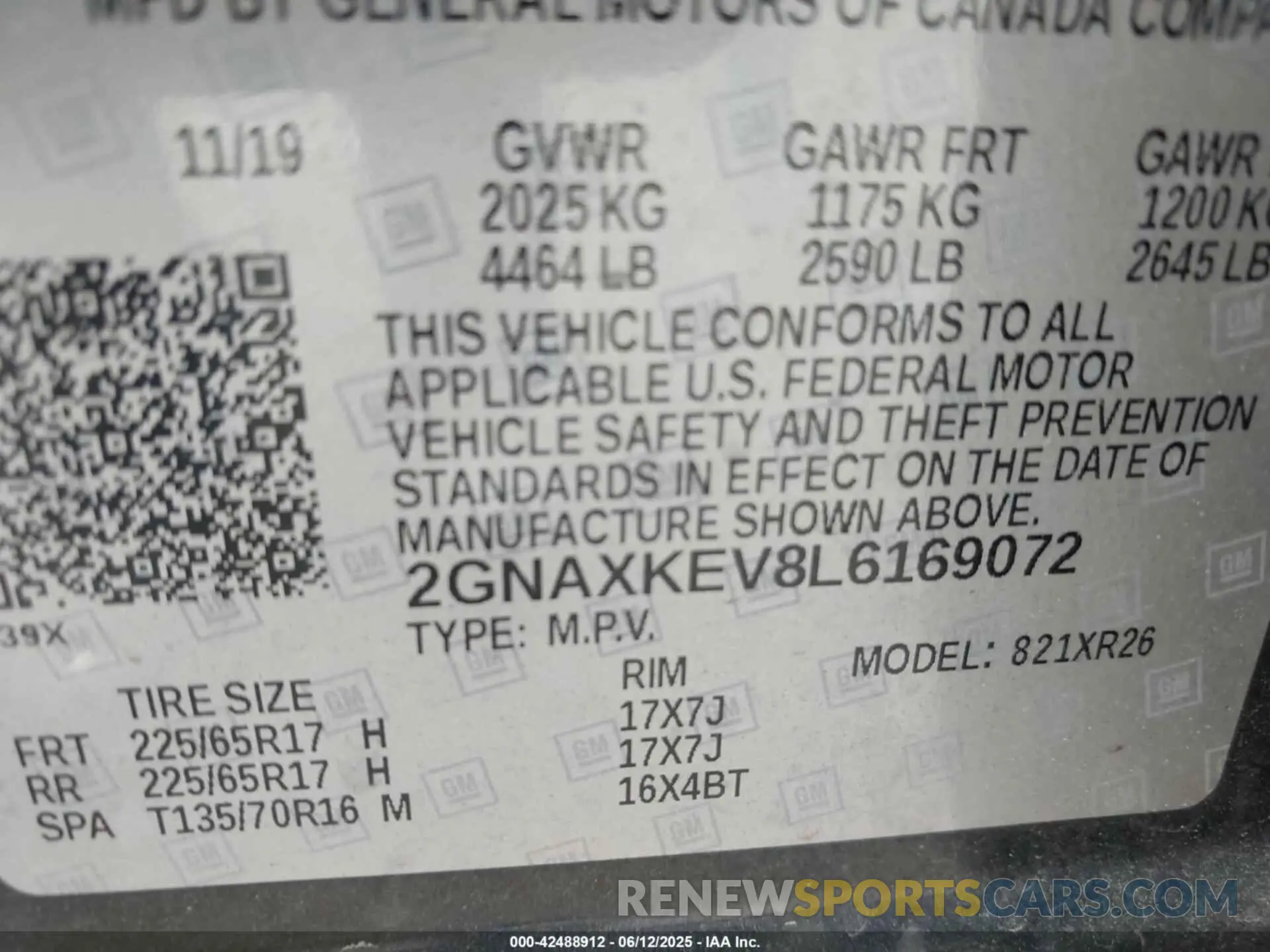 9 Photograph of a damaged car 2GNAXKEV8L6169072 CHEVROLET EQUINOX 2020