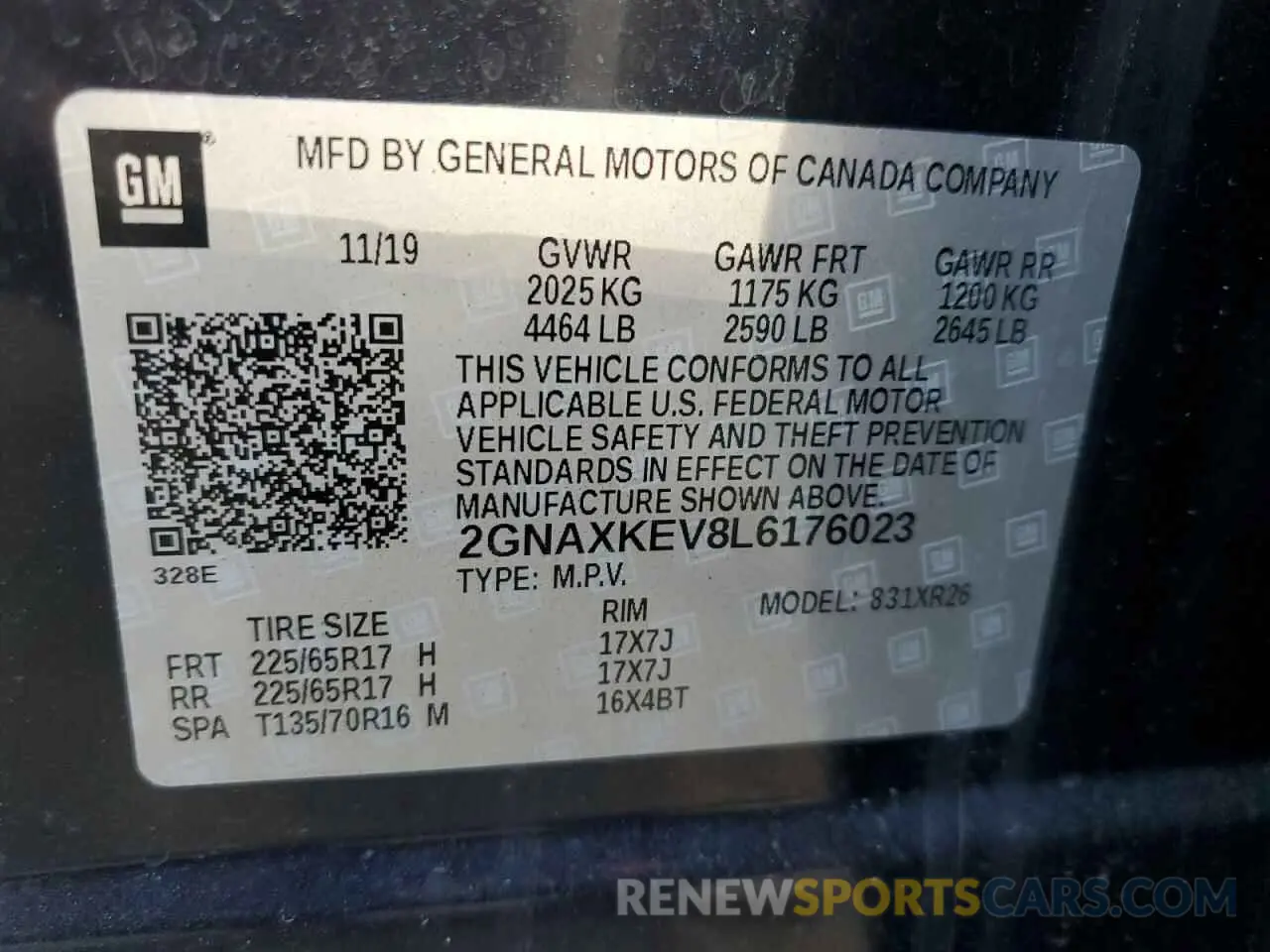 13 Photograph of a damaged car 2GNAXKEV8L6176023 CHEVROLET EQUINOX 2020