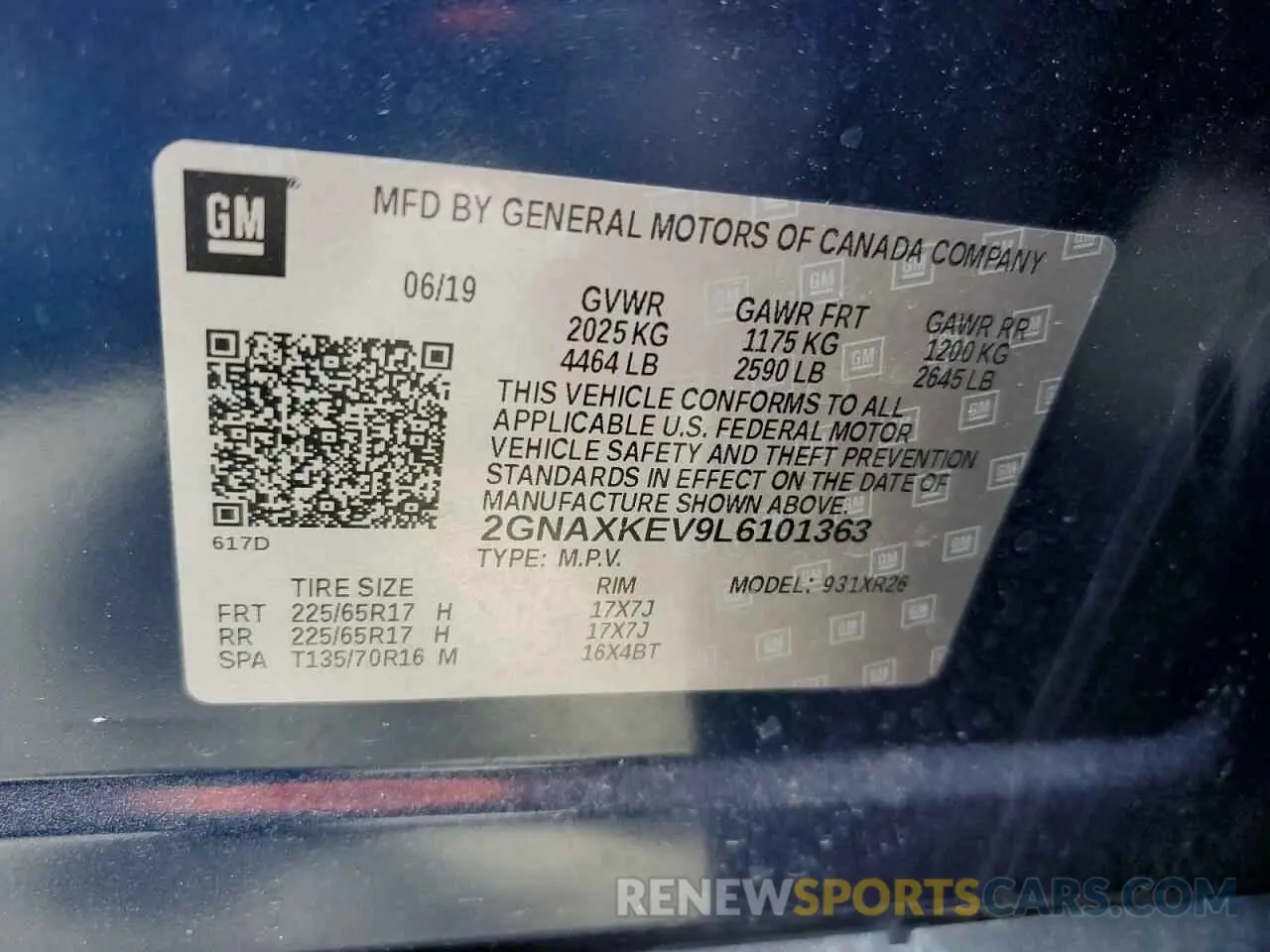 13 Photograph of a damaged car 2GNAXKEV9L6101363 CHEVROLET EQUINOX 2020