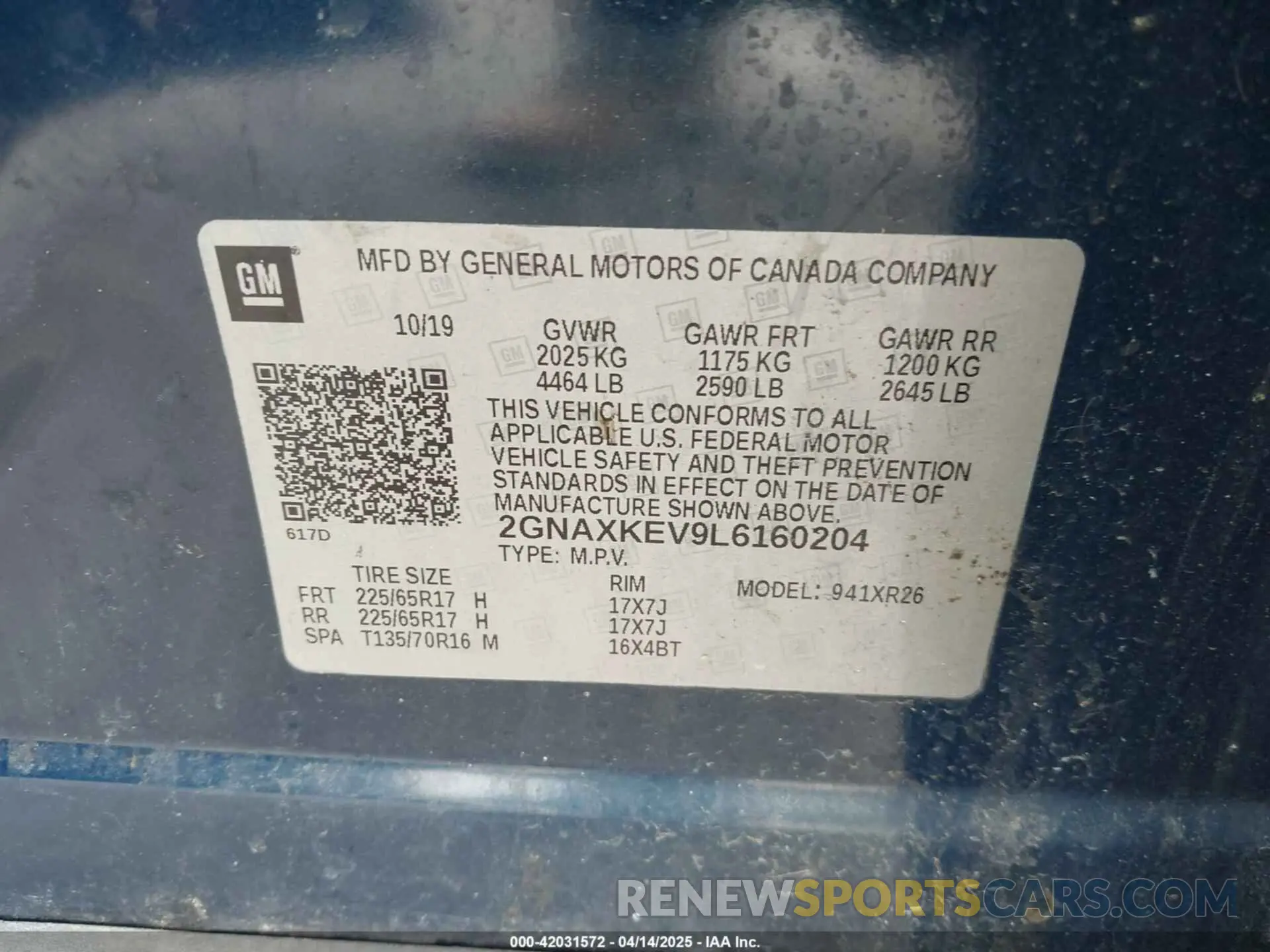 9 Photograph of a damaged car 2GNAXKEV9L6160204 CHEVROLET EQUINOX 2020