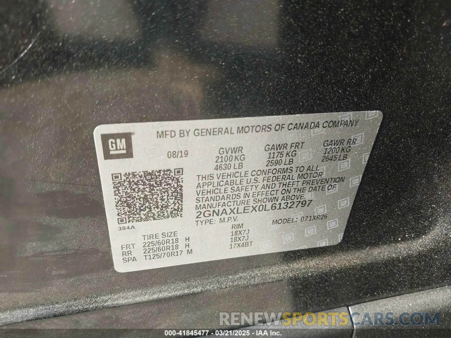 9 Photograph of a damaged car 2GNAXLEX0L6132797 CHEVROLET EQUINOX 2020