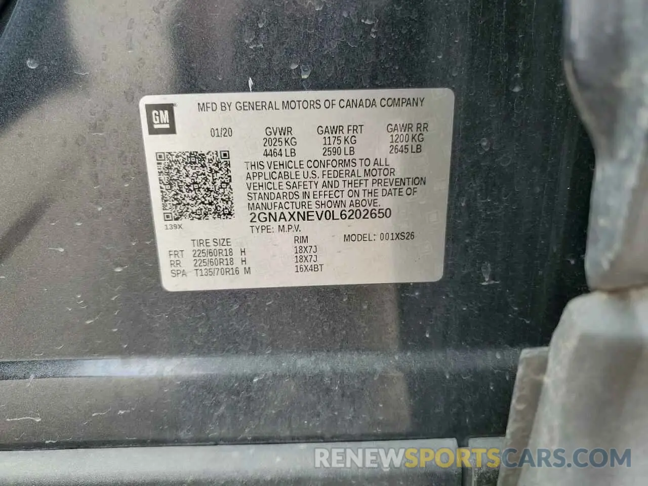 14 Photograph of a damaged car 2GNAXNEV0L6202650 CHEVROLET EQUINOX 2020