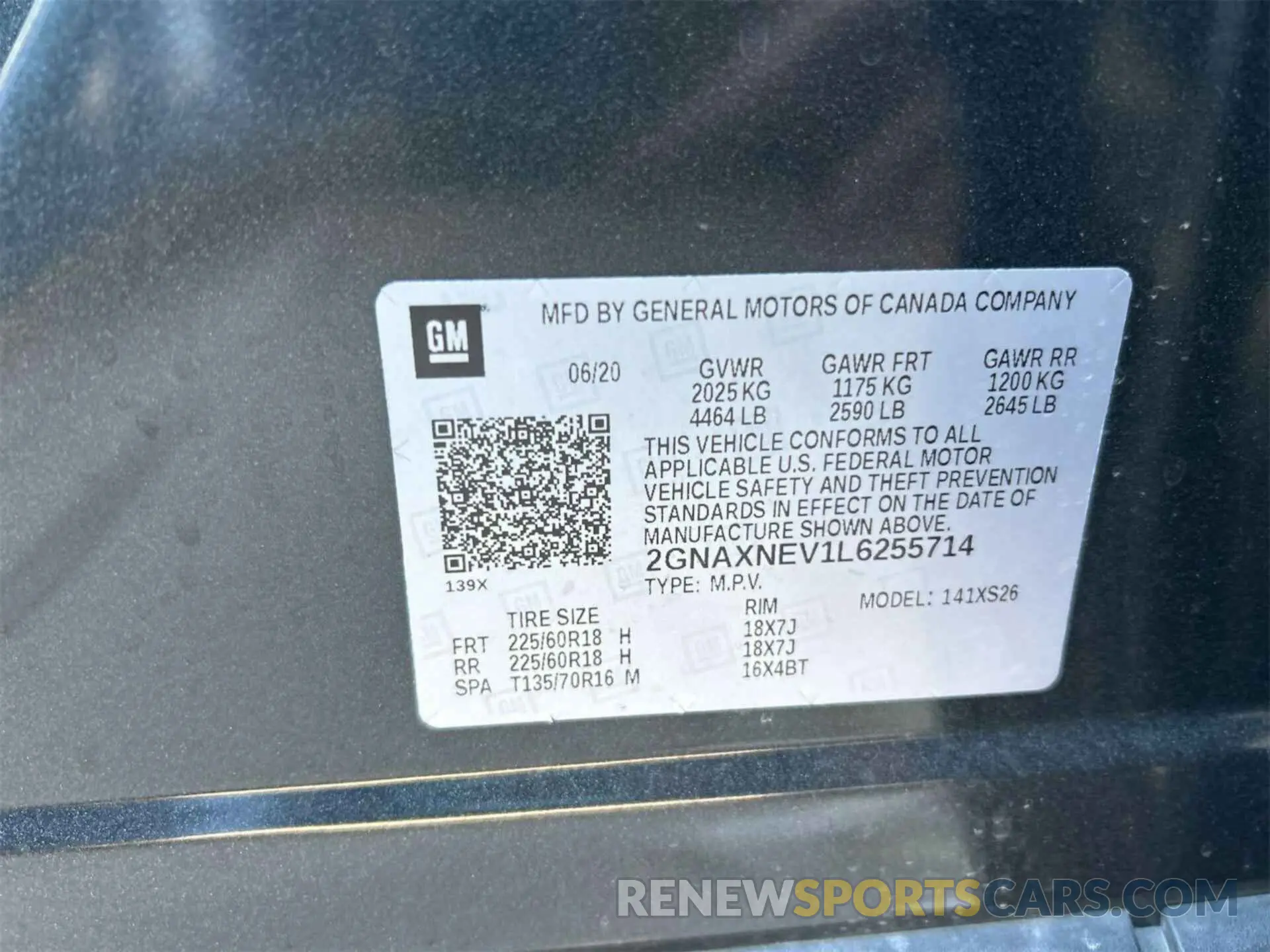 19 Photograph of a damaged car 2GNAXNEV1L6255714 CHEVROLET EQUINOX 2020