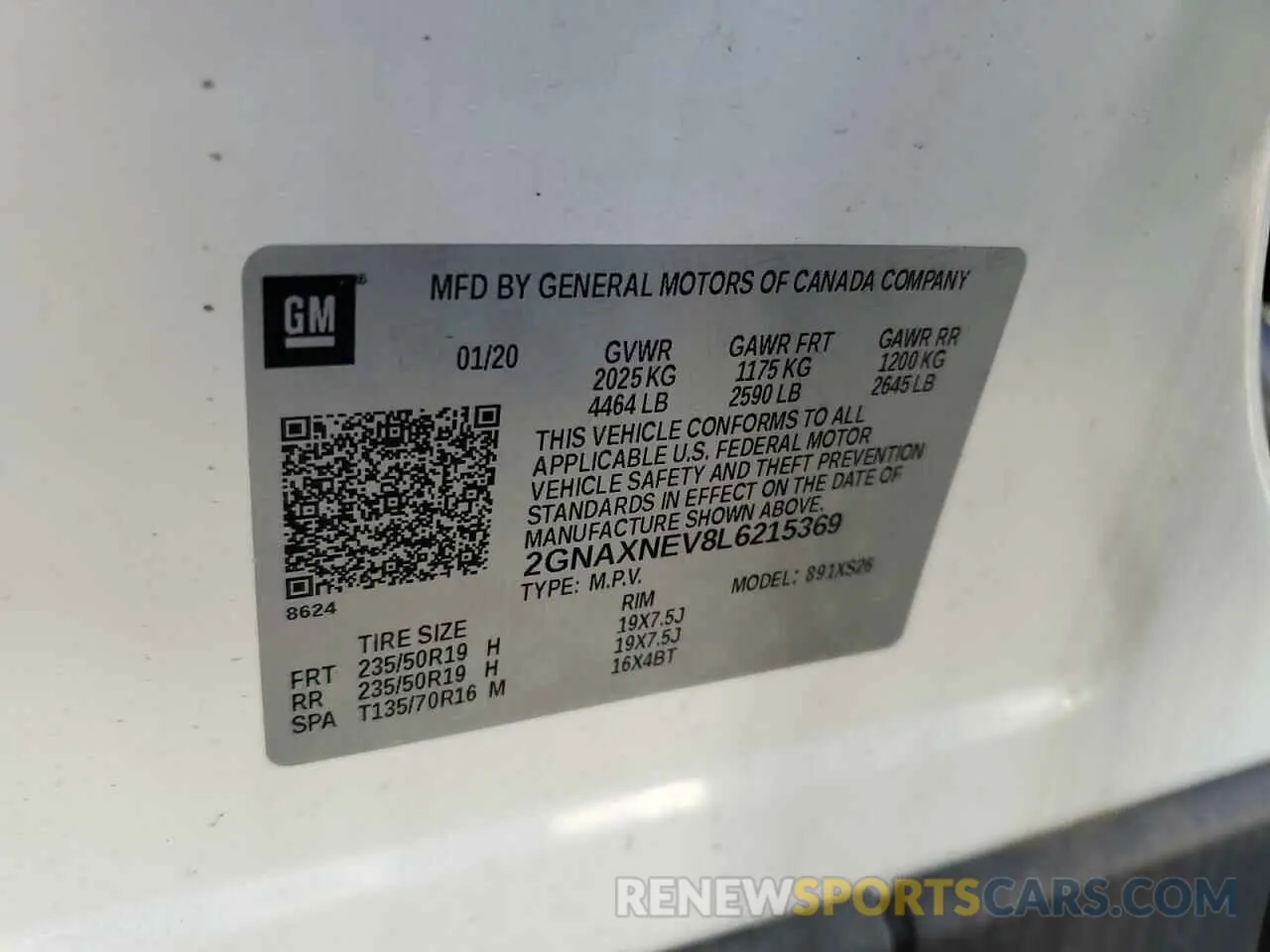 15 Photograph of a damaged car 2GNAXNEV8L6215369 CHEVROLET EQUINOX 2020