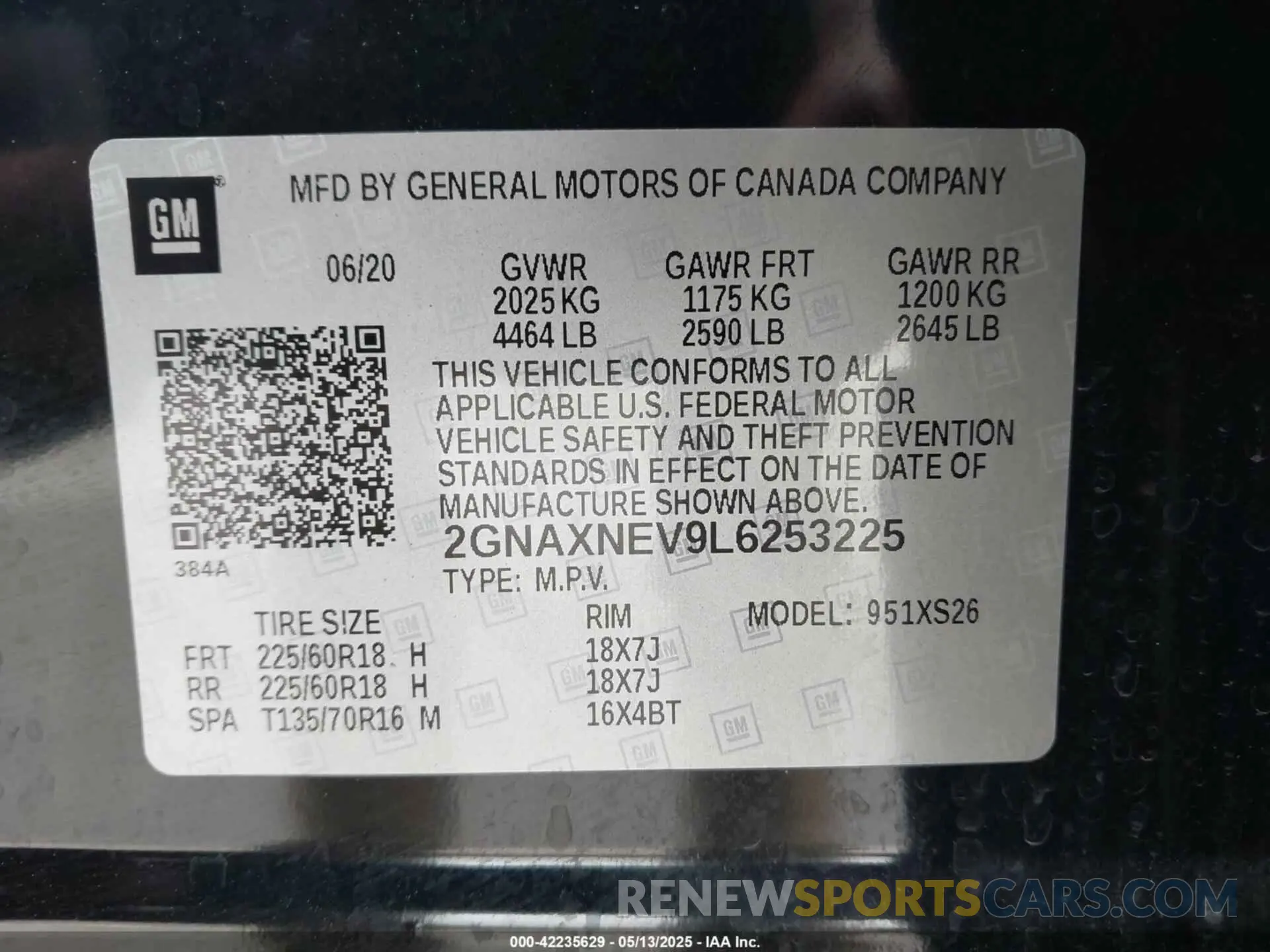 9 Photograph of a damaged car 2GNAXNEV9L6253225 CHEVROLET EQUINOX 2020