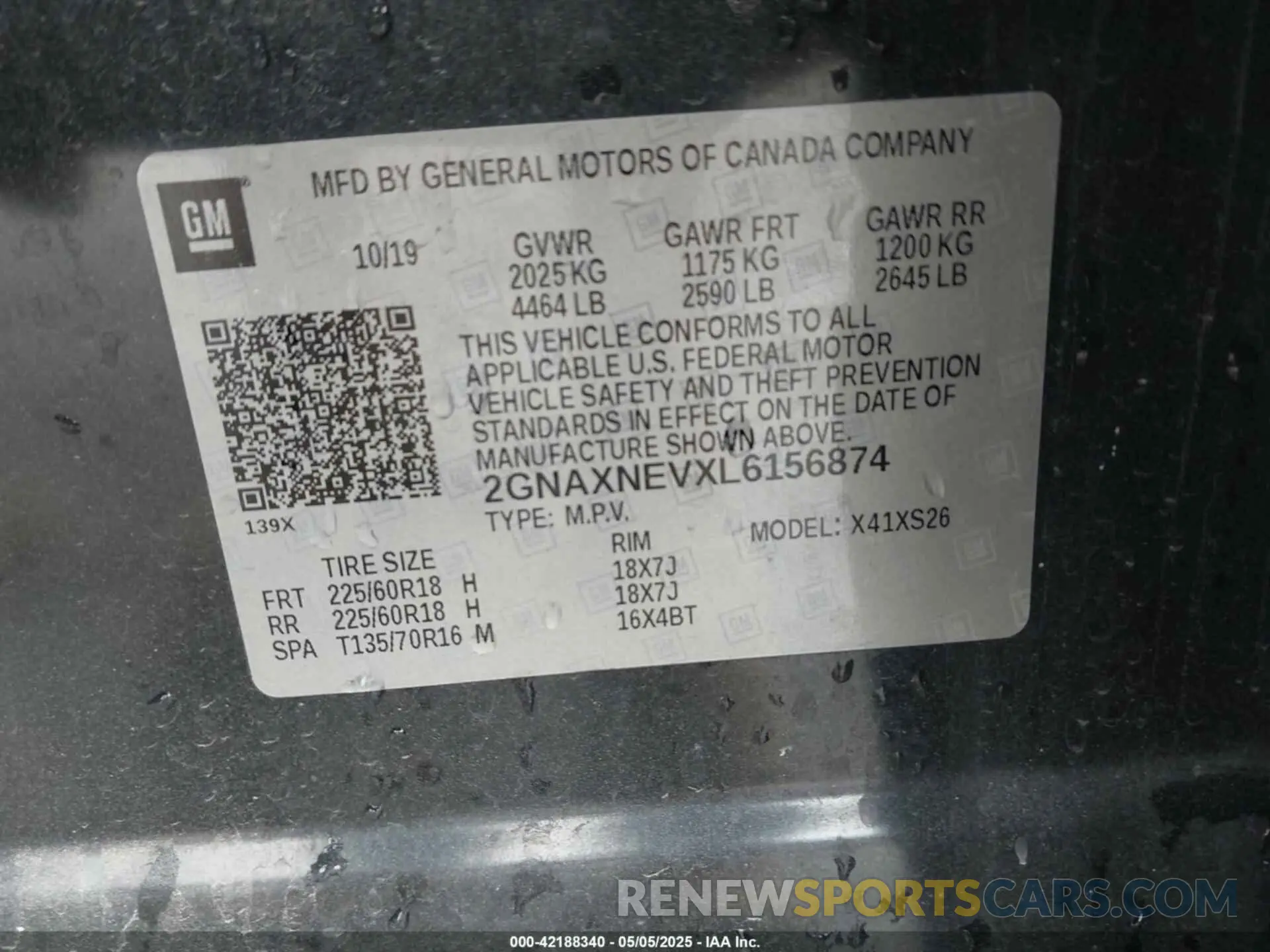 9 Photograph of a damaged car 2GNAXNEVXL6156874 CHEVROLET EQUINOX 2020
