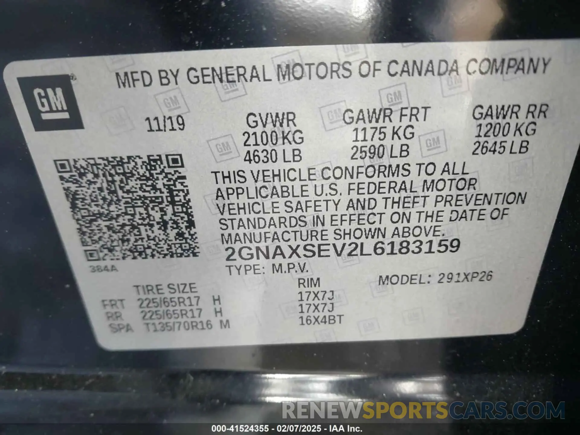 9 Photograph of a damaged car 2GNAXSEV2L6183159 CHEVROLET EQUINOX 2020
