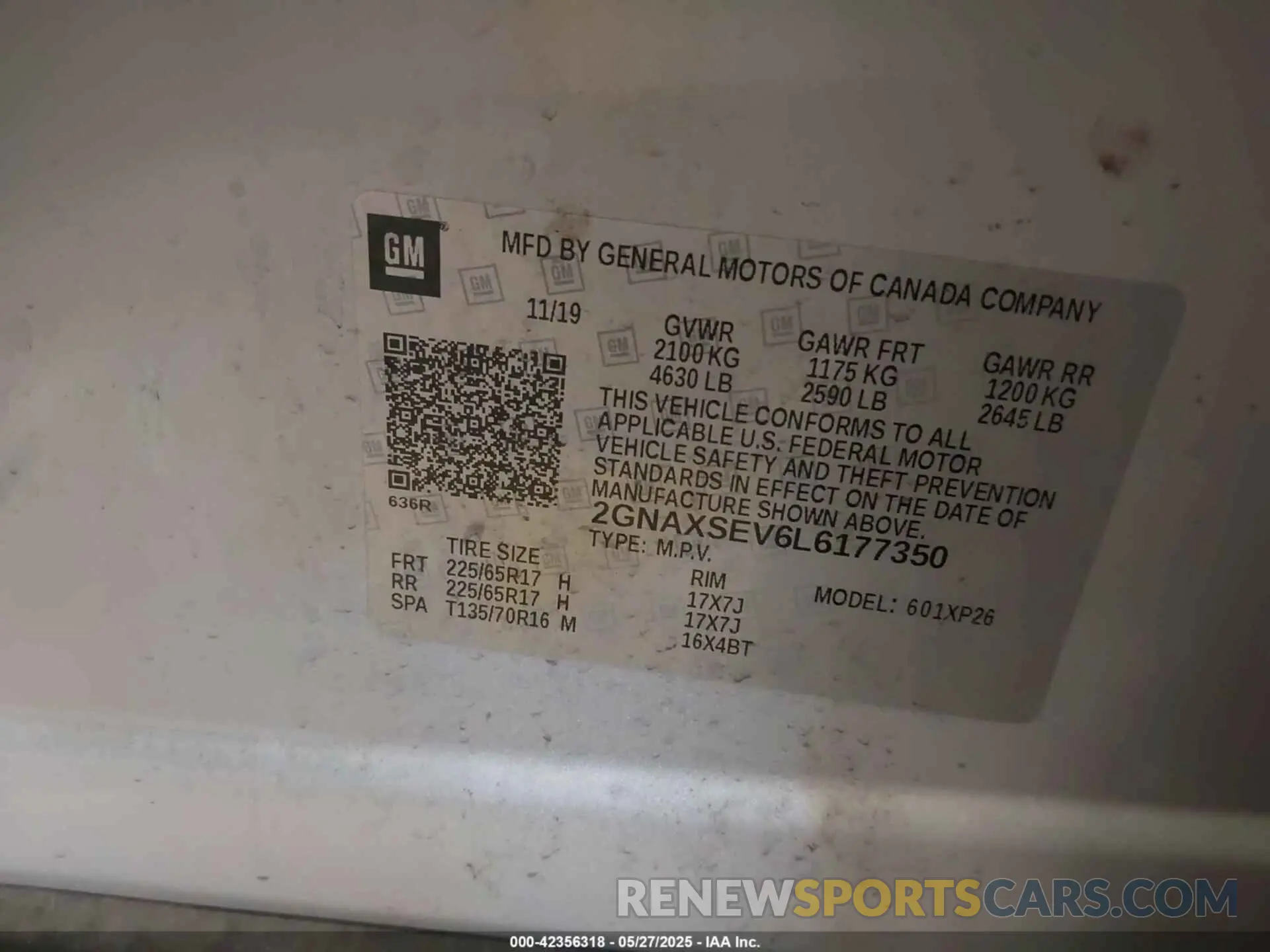 9 Photograph of a damaged car 2GNAXSEV6L6177350 CHEVROLET EQUINOX 2020