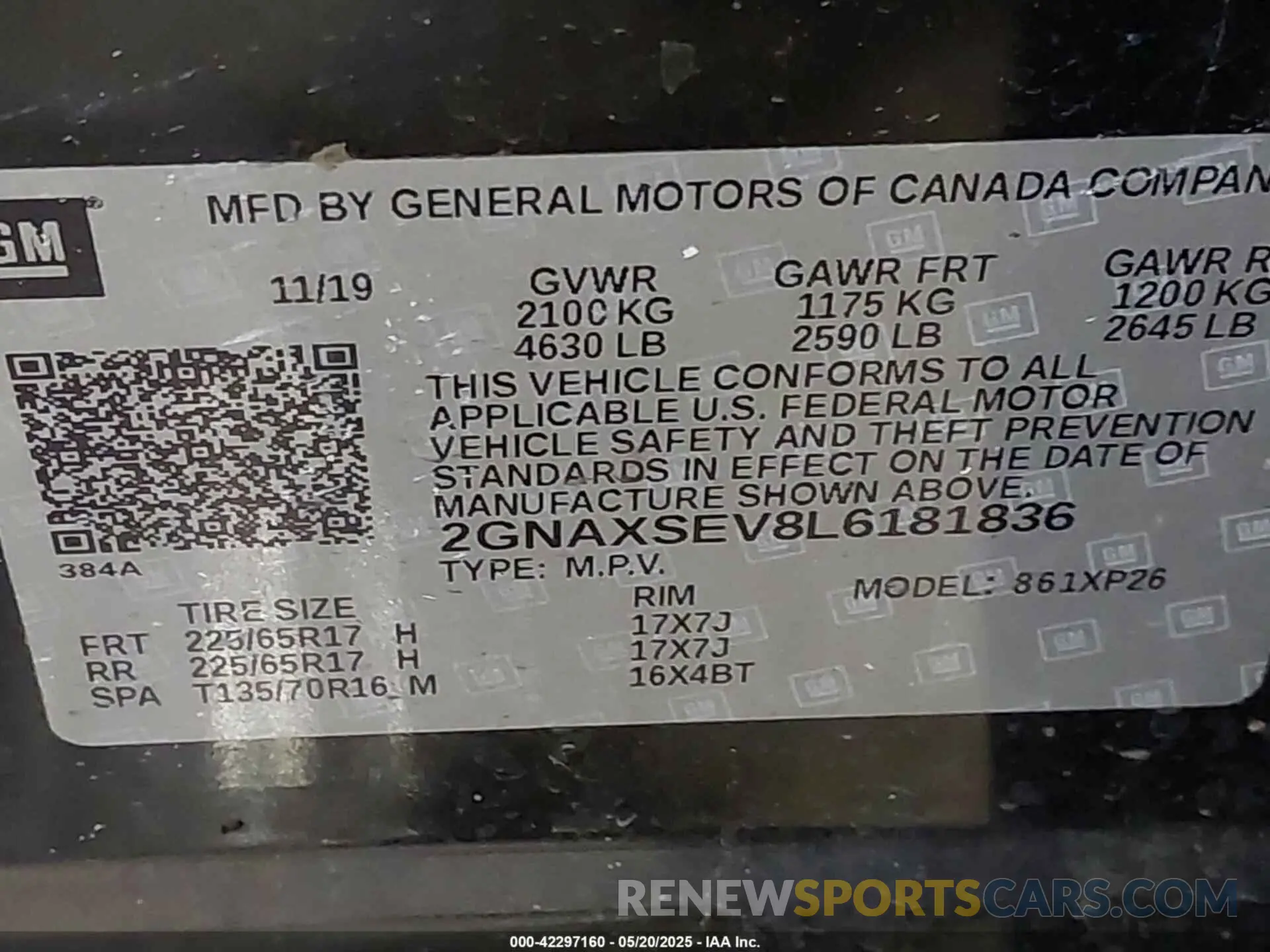 9 Photograph of a damaged car 2GNAXSEV8L6181836 CHEVROLET EQUINOX 2020