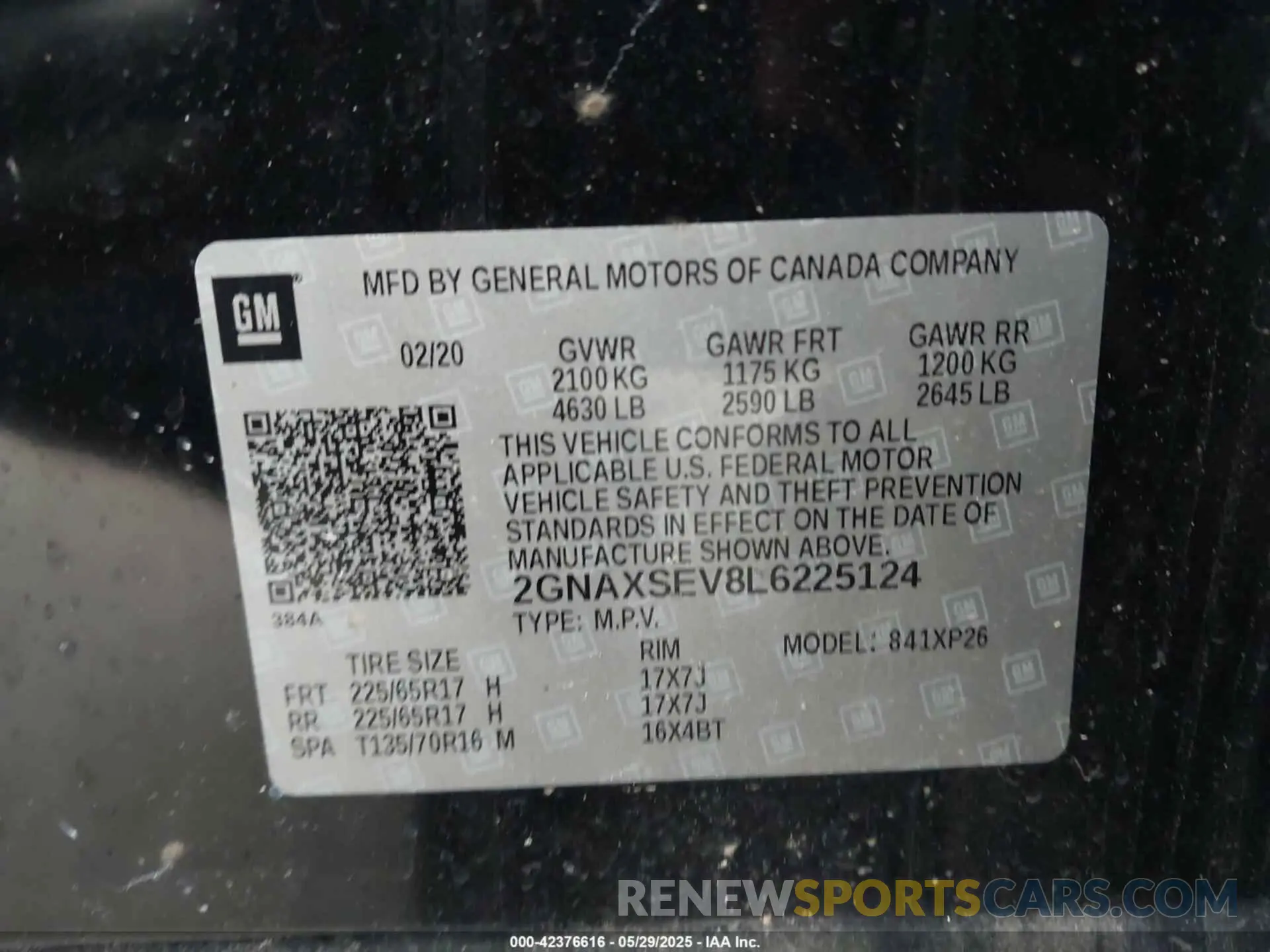 9 Photograph of a damaged car 2GNAXSEV8L6225124 CHEVROLET EQUINOX 2020