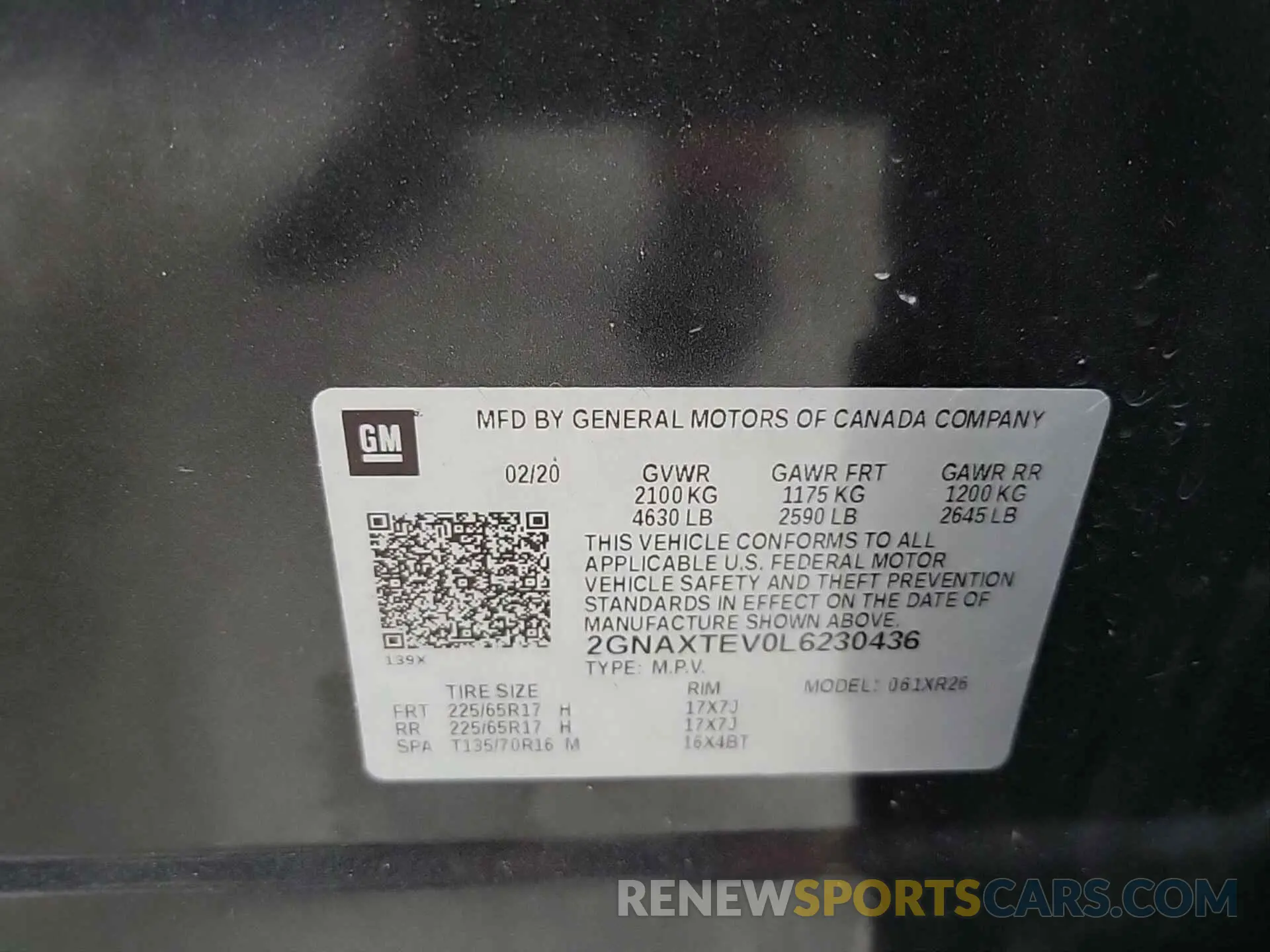 29 Photograph of a damaged car 2GNAXTEV0L6230436 CHEVROLET EQUINOX 2020