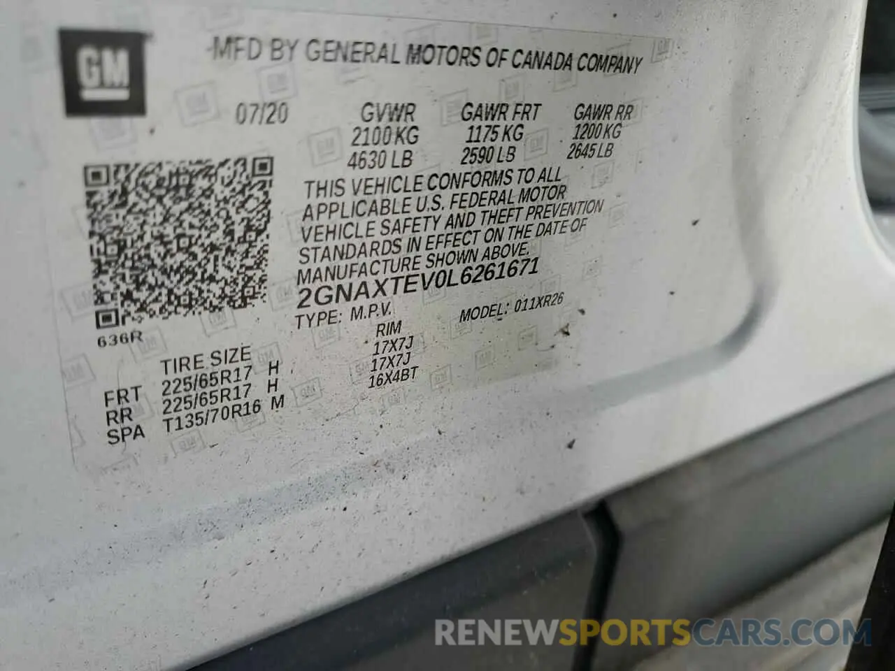 15 Photograph of a damaged car 2GNAXTEV0L6261671 CHEVROLET EQUINOX 2020
