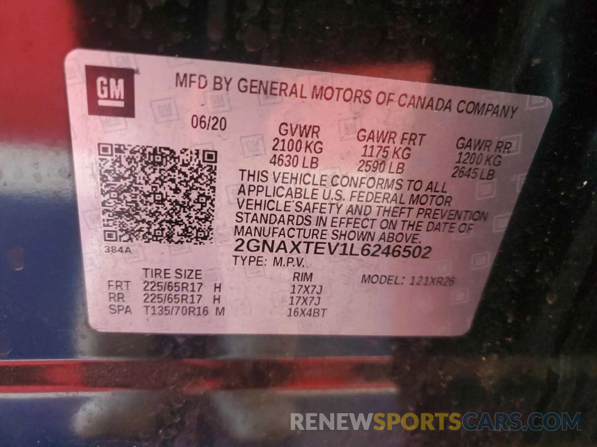10 Photograph of a damaged car 2GNAXTEV1L6246502 CHEVROLET EQUINOX 2020