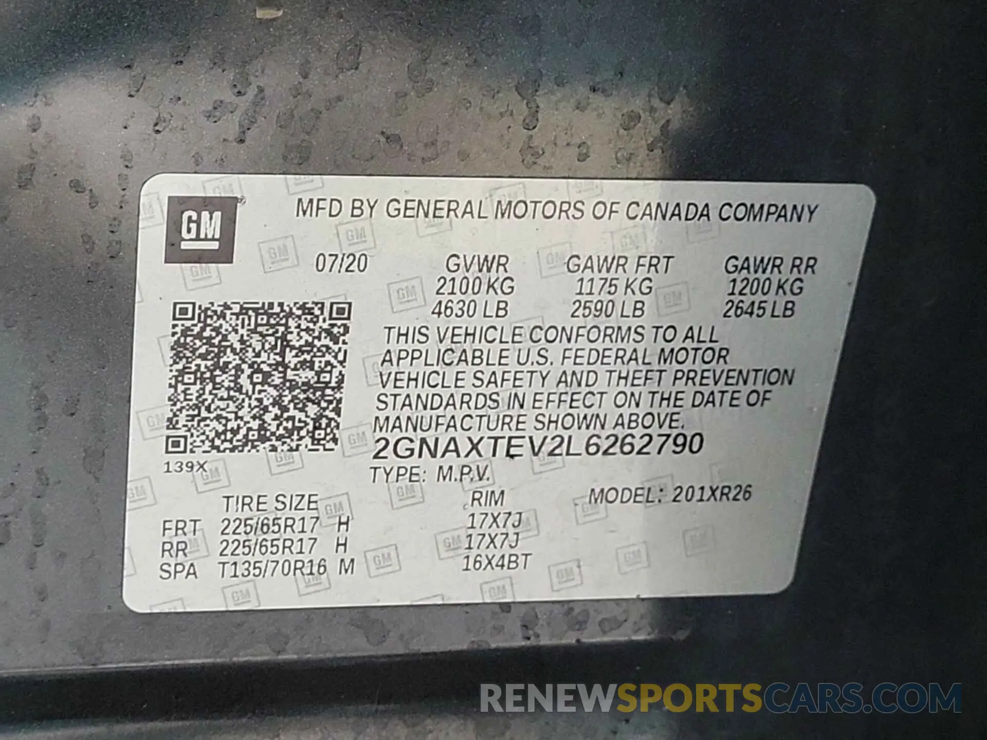 31 Photograph of a damaged car 2GNAXTEV2L6262790 CHEVROLET EQUINOX 2020