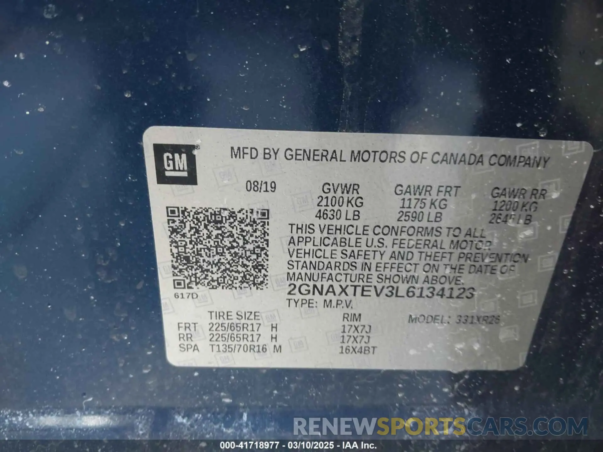 9 Photograph of a damaged car 2GNAXTEV3L6134123 CHEVROLET EQUINOX 2020