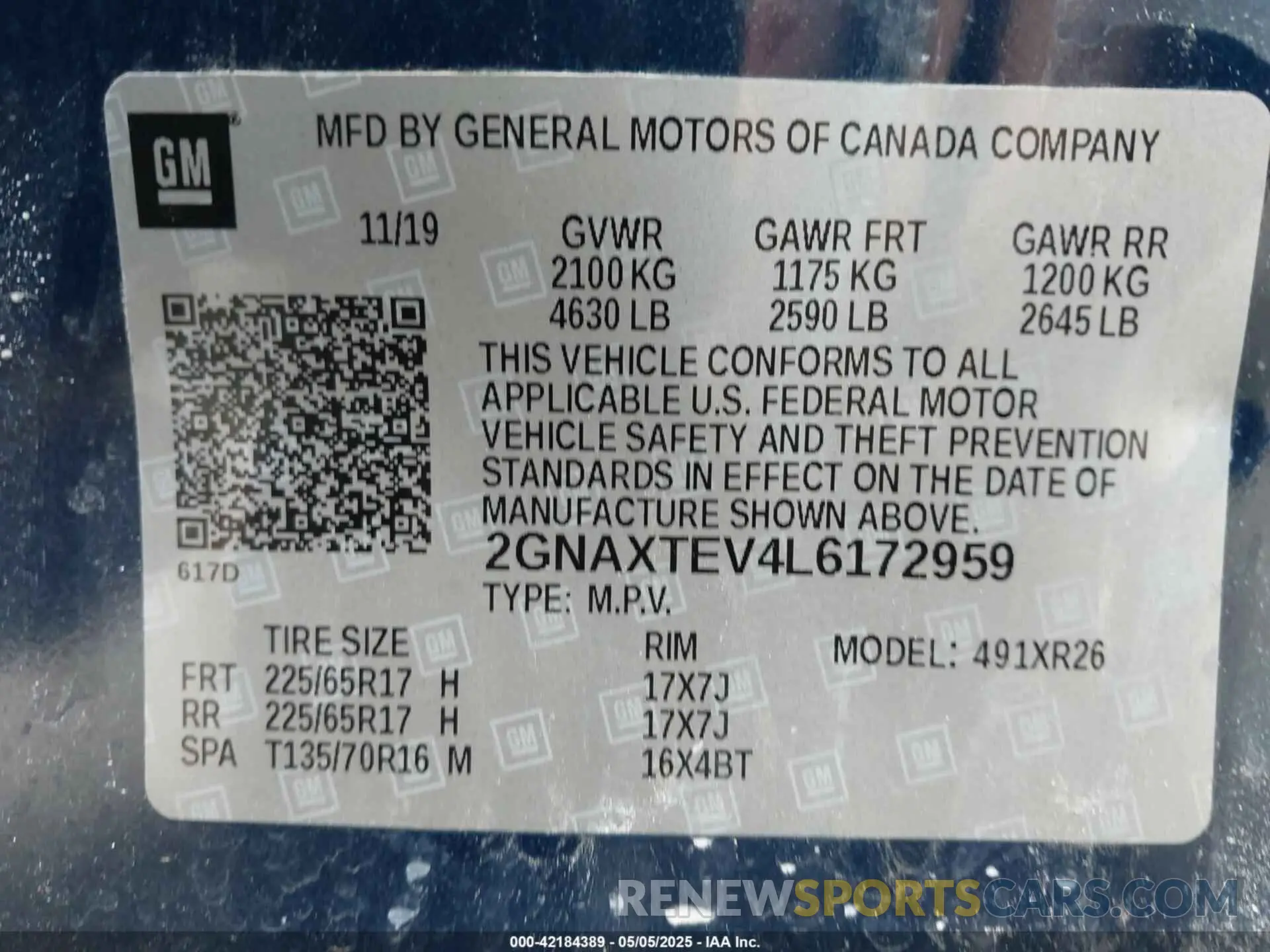 9 Photograph of a damaged car 2GNAXTEV4L6172959 CHEVROLET EQUINOX 2020