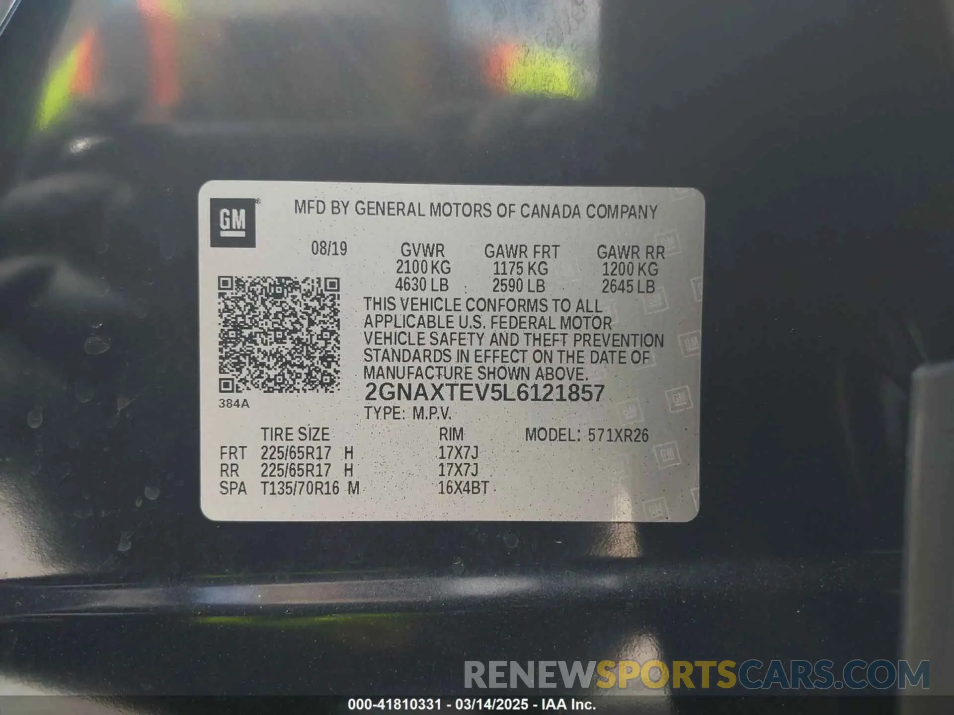 9 Photograph of a damaged car 2GNAXTEV5L6121857 CHEVROLET EQUINOX 2020
