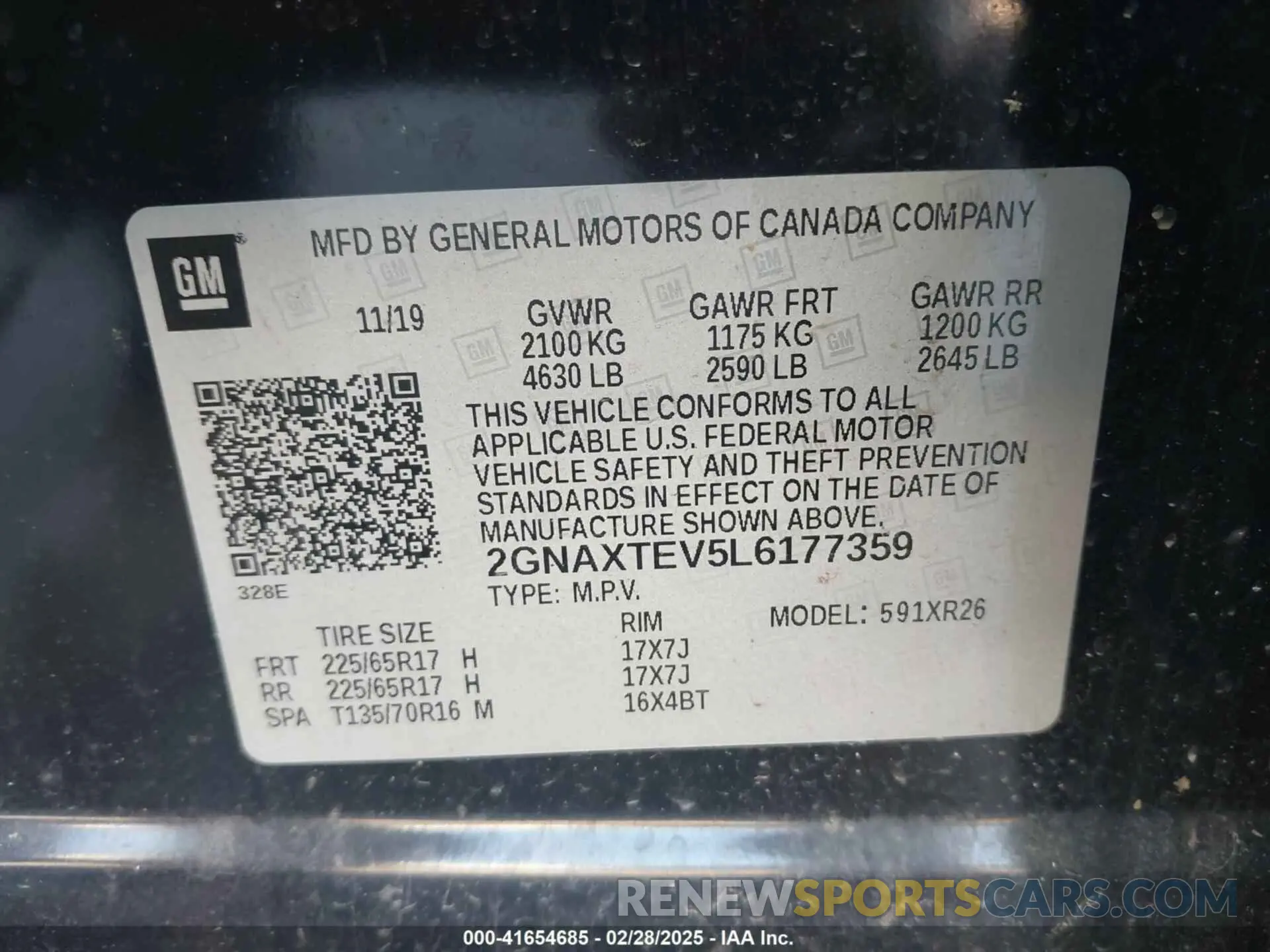 9 Photograph of a damaged car 2GNAXTEV5L6177359 CHEVROLET EQUINOX 2020