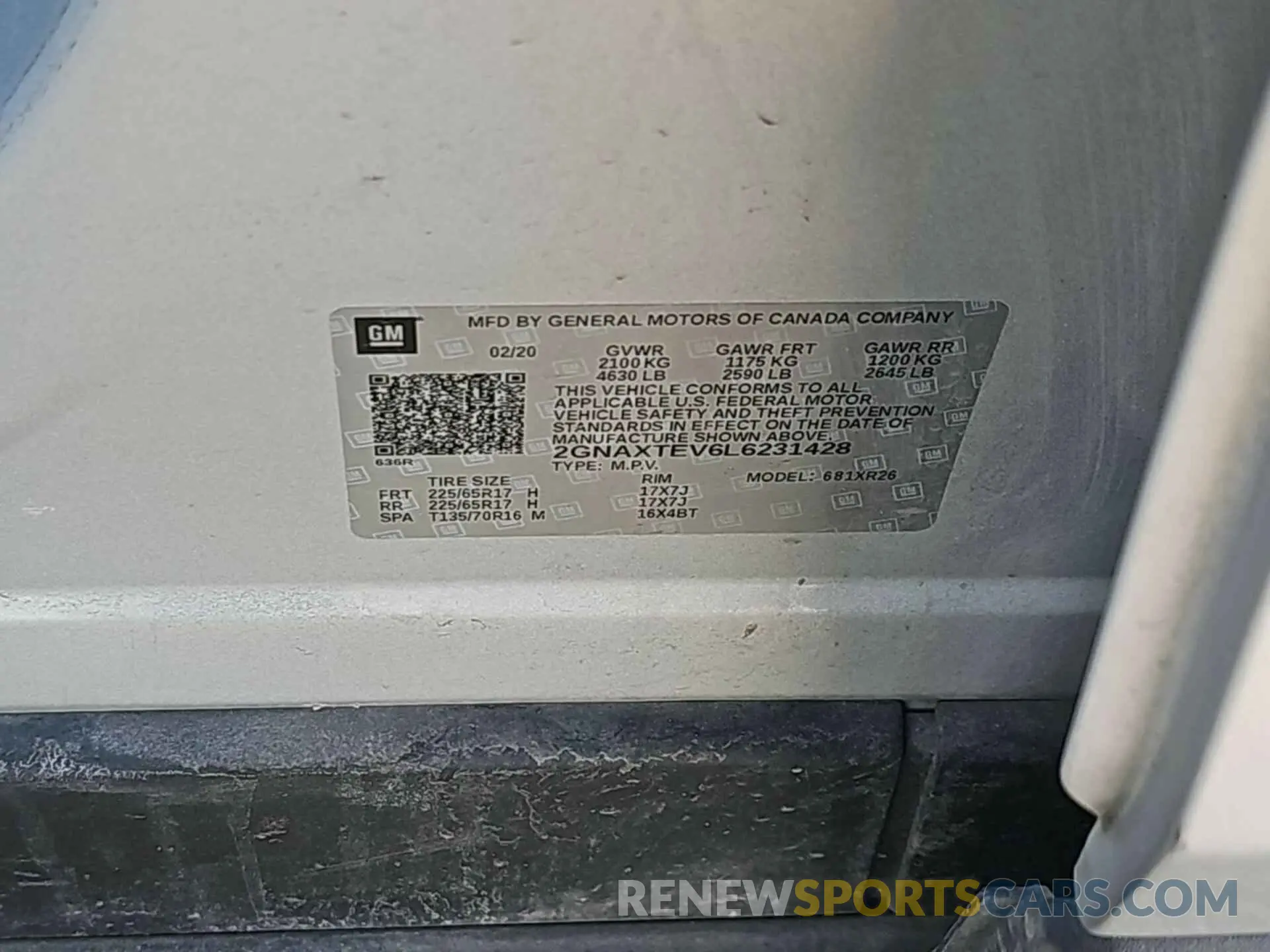 18 Photograph of a damaged car 2GNAXTEV6L6231428 CHEVROLET EQUINOX 2020