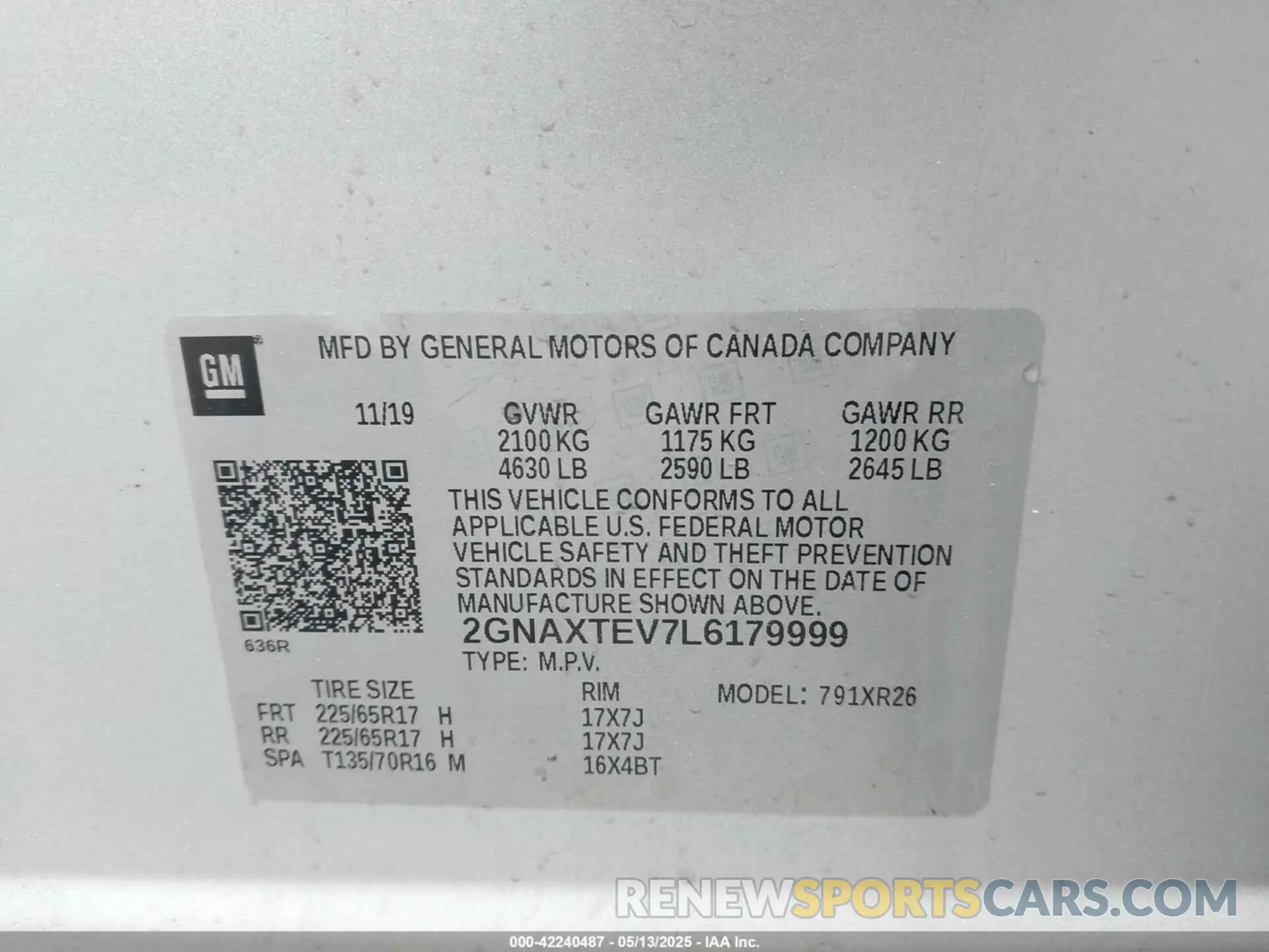 9 Photograph of a damaged car 2GNAXTEV7L6179999 CHEVROLET EQUINOX 2020