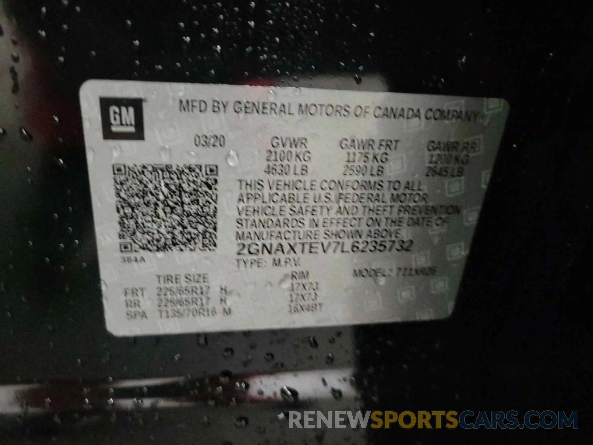 12 Photograph of a damaged car 2GNAXTEV7L6235732 CHEVROLET EQUINOX 2020