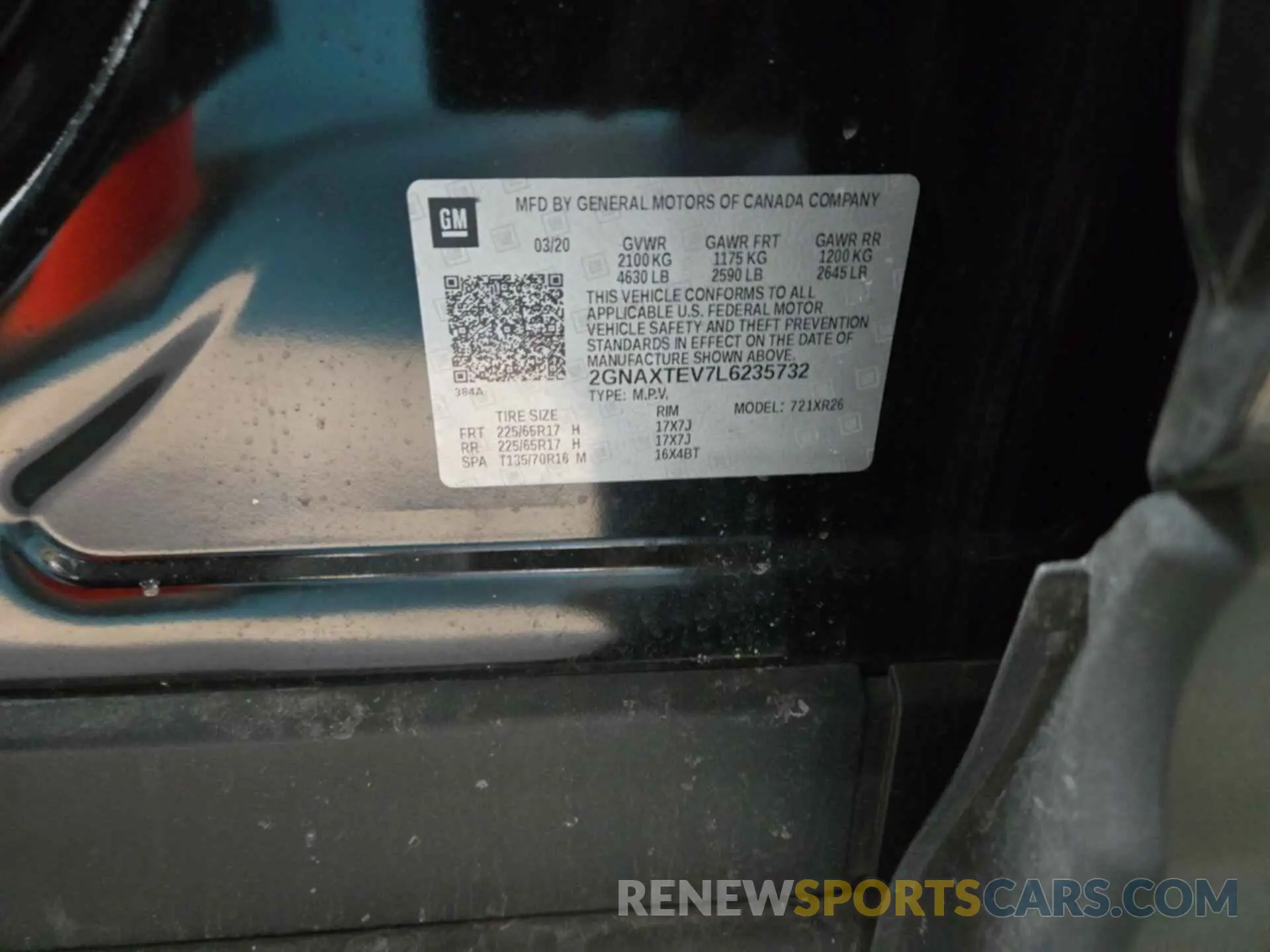 3 Photograph of a damaged car 2GNAXTEV7L6235732 CHEVROLET EQUINOX 2020