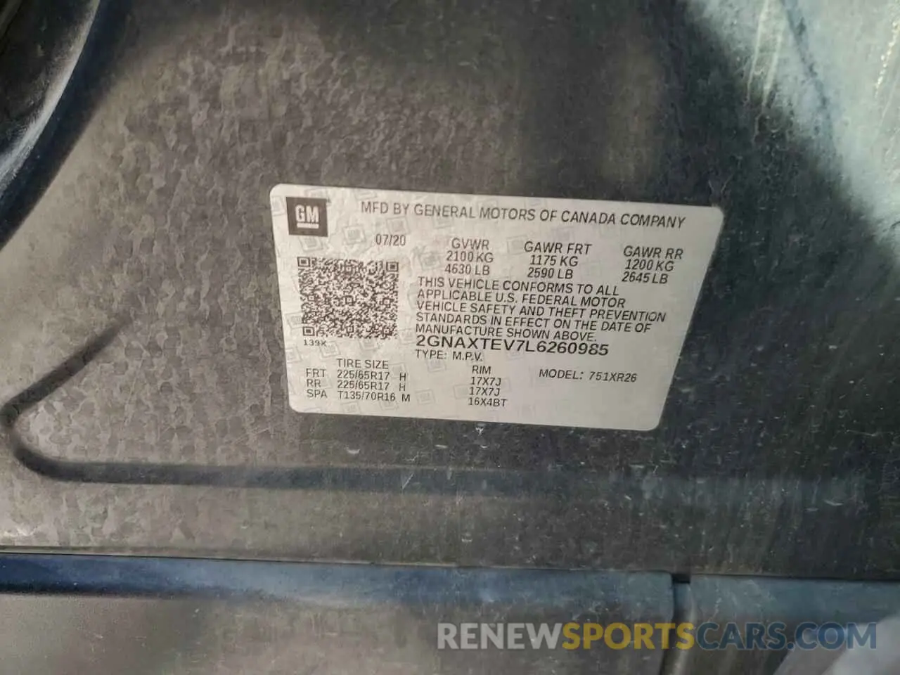 13 Photograph of a damaged car 2GNAXTEV7L6260985 CHEVROLET EQUINOX 2020