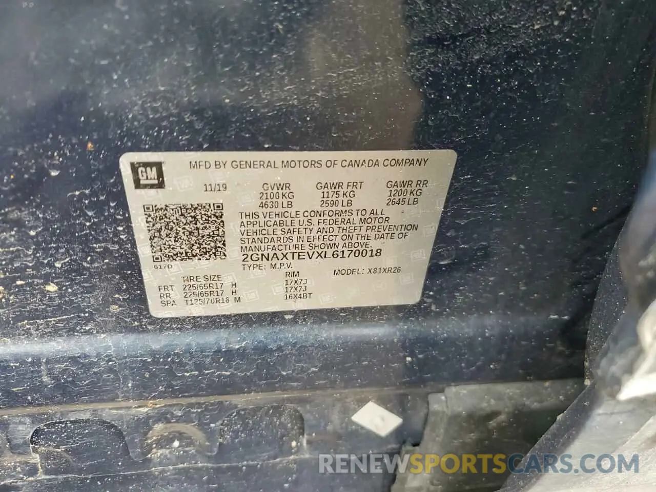 15 Photograph of a damaged car 2GNAXTEVXL6170018 CHEVROLET EQUINOX 2020