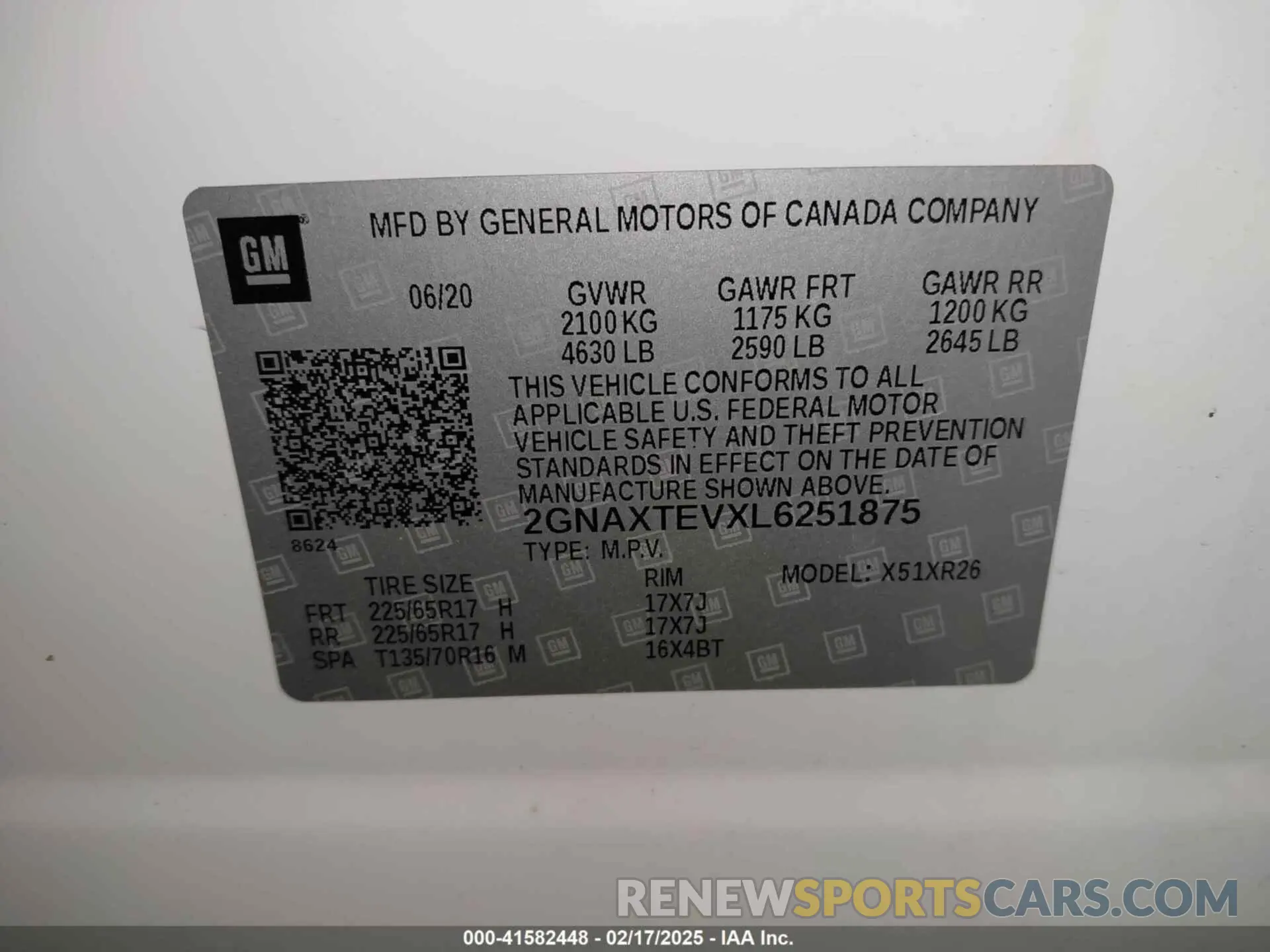 9 Photograph of a damaged car 2GNAXTEVXL6251875 CHEVROLET EQUINOX 2020
