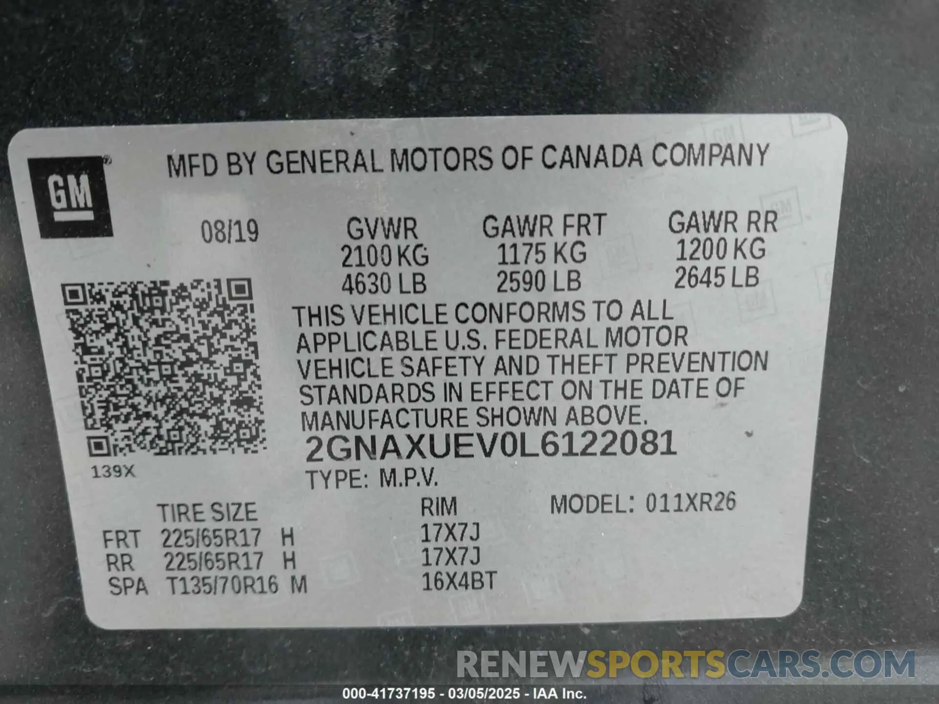 9 Photograph of a damaged car 2GNAXUEV0L6122081 CHEVROLET EQUINOX 2020