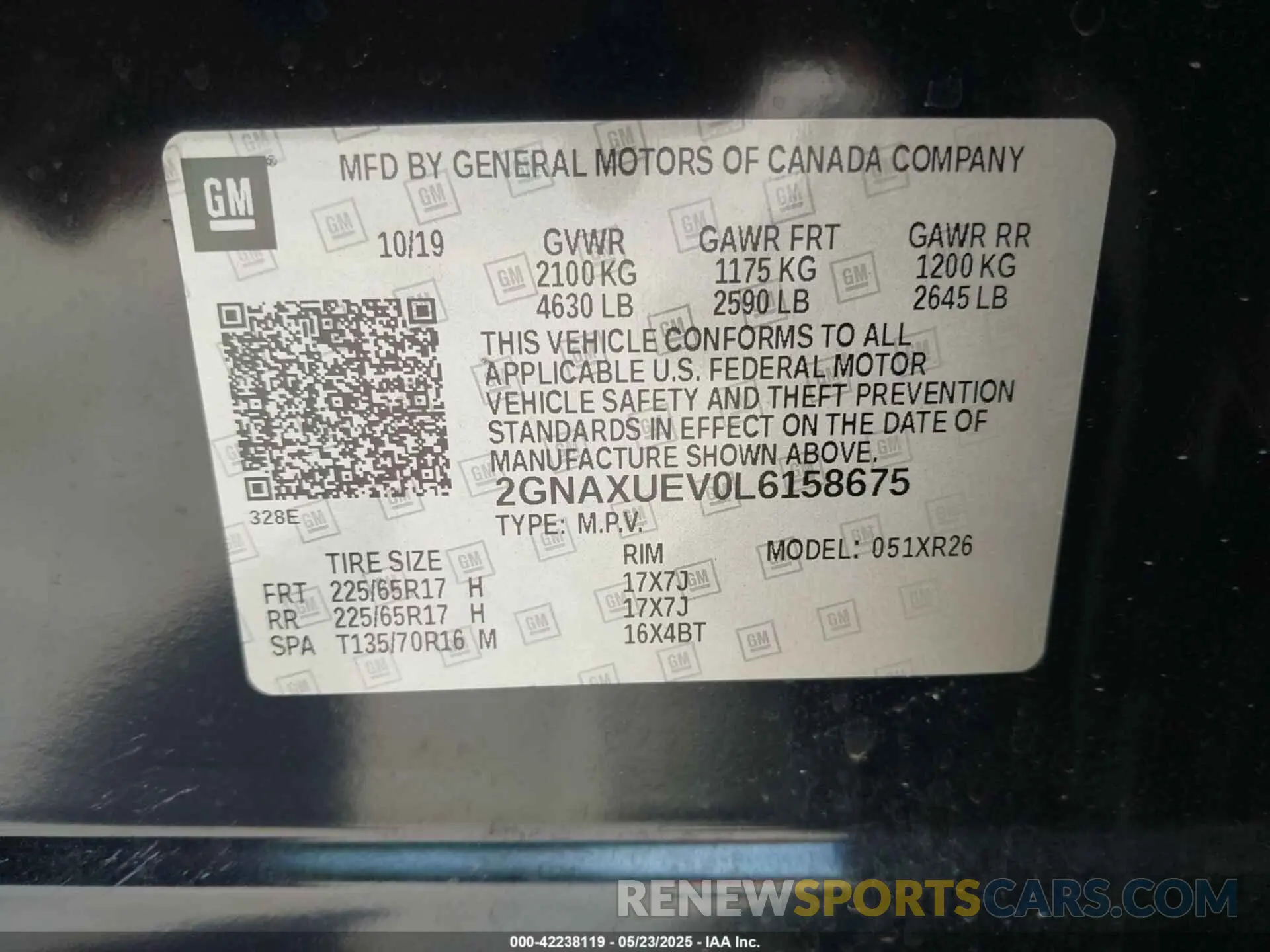 9 Photograph of a damaged car 2GNAXUEV0L6158675 CHEVROLET EQUINOX 2020