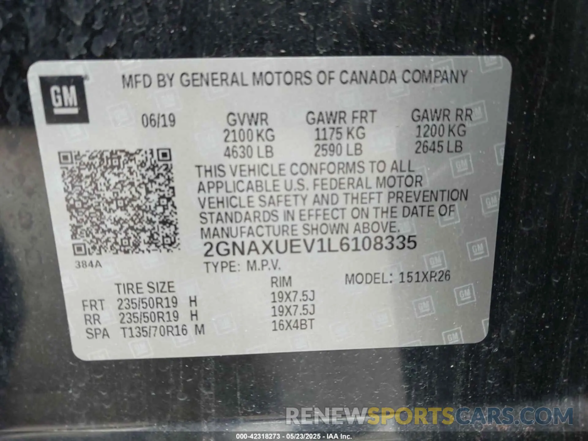 9 Photograph of a damaged car 2GNAXUEV1L6108335 CHEVROLET EQUINOX 2020