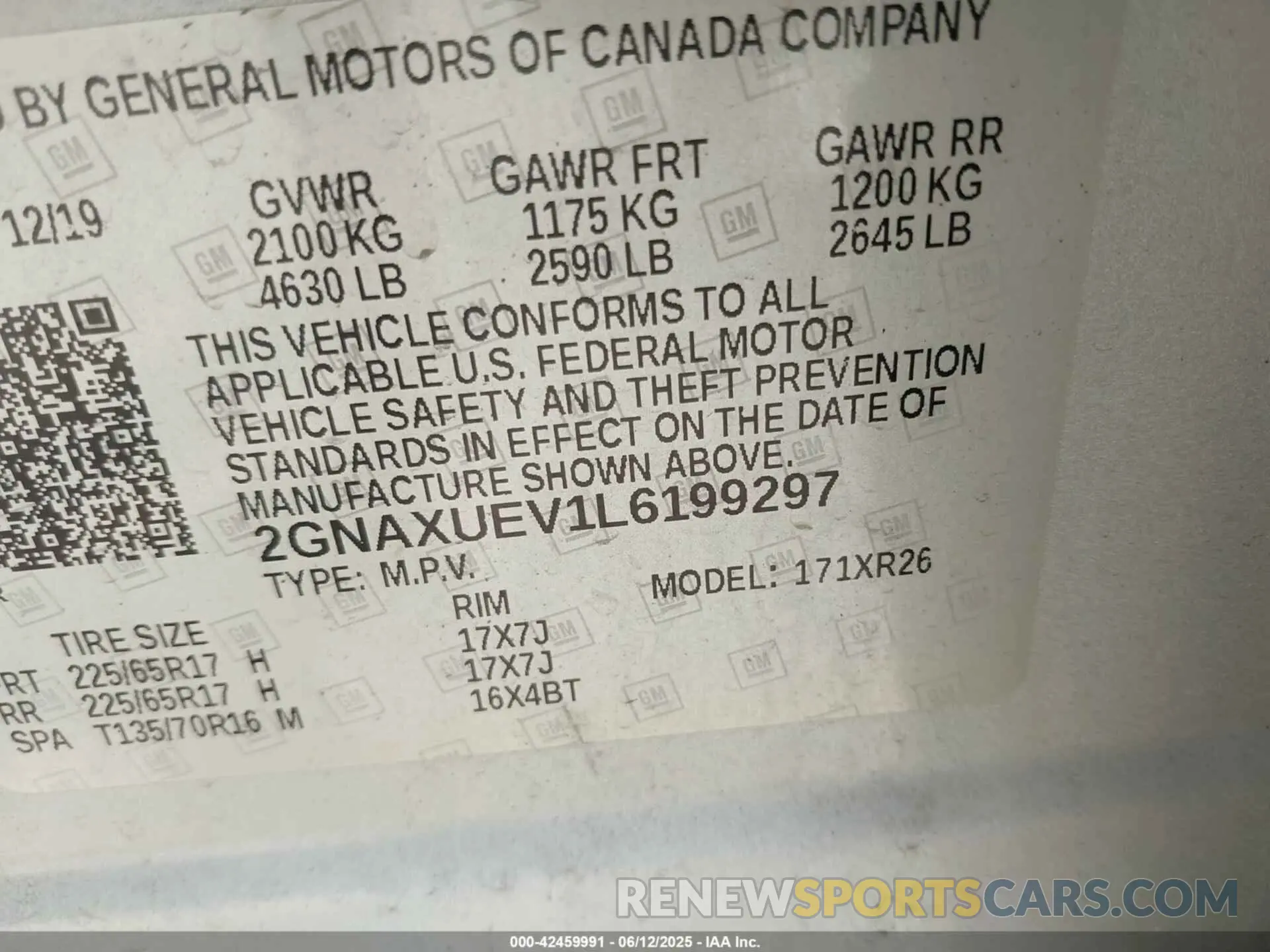 9 Photograph of a damaged car 2GNAXUEV1L6199297 CHEVROLET EQUINOX 2020