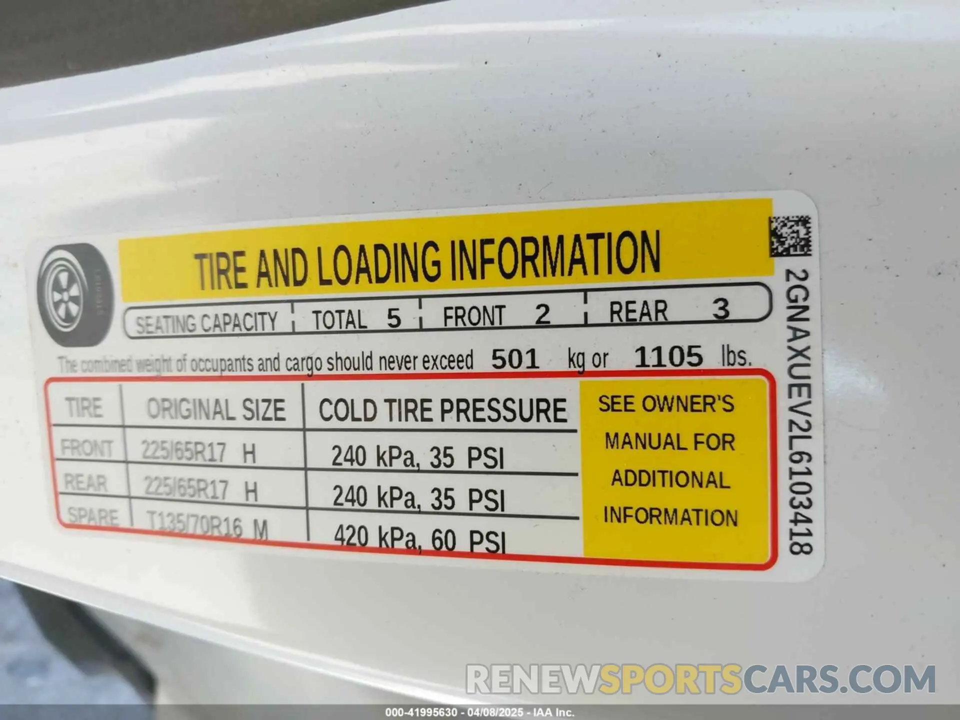 9 Photograph of a damaged car 2GNAXUEV2L6103418 CHEVROLET EQUINOX 2020