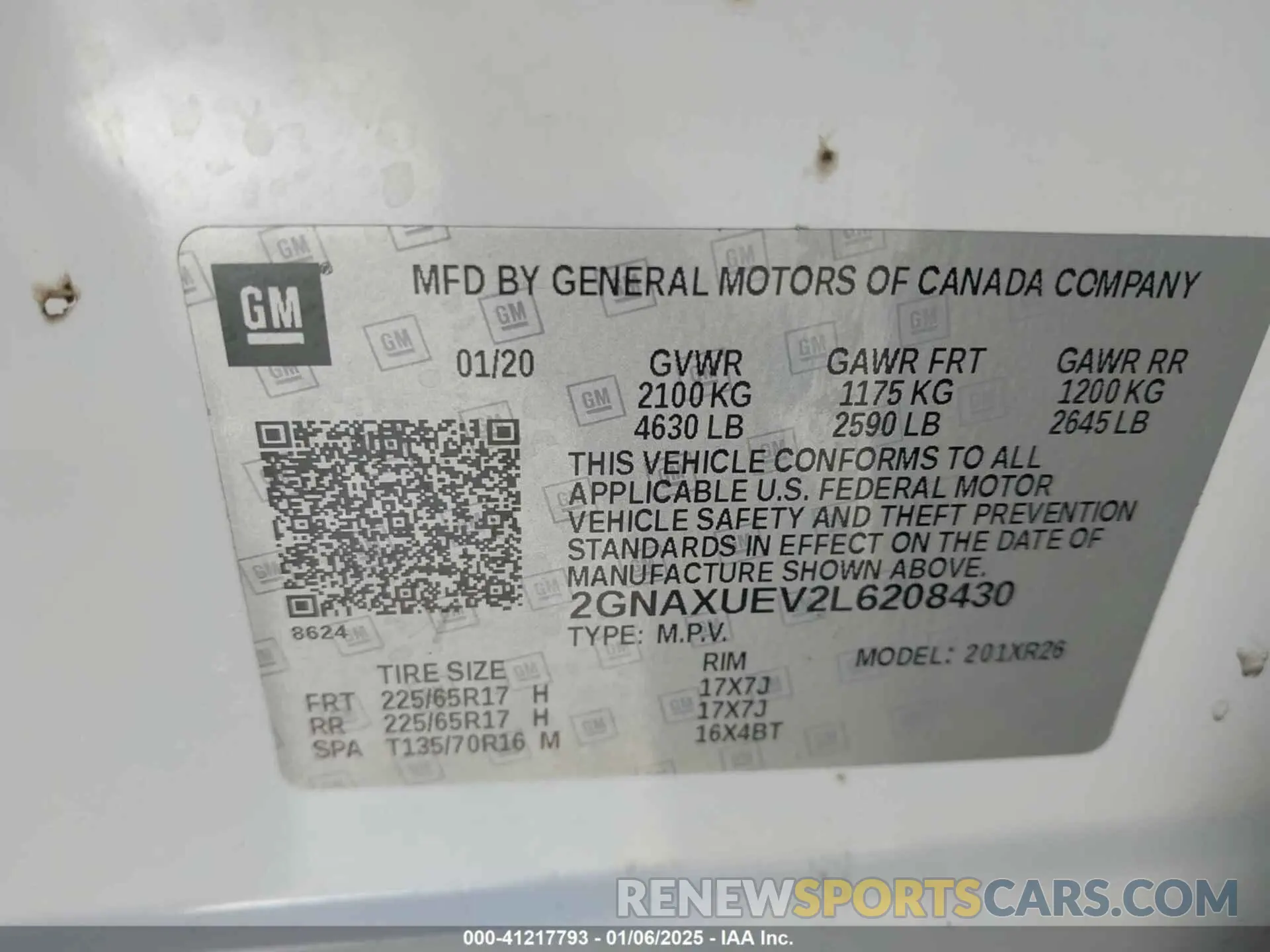 9 Photograph of a damaged car 2GNAXUEV2L6208430 CHEVROLET EQUINOX 2020