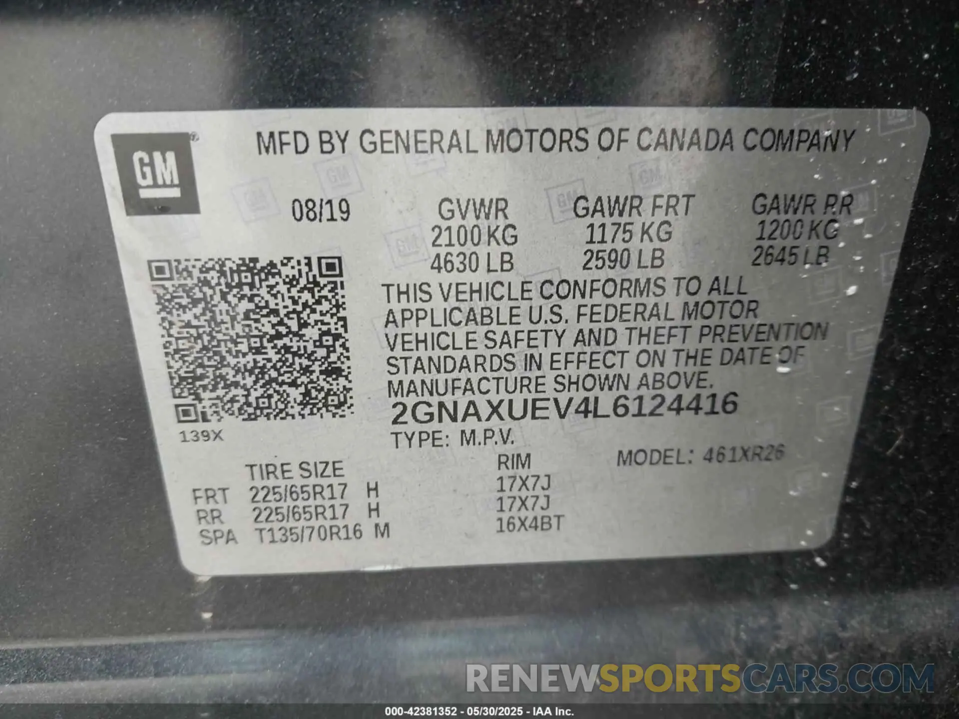 9 Photograph of a damaged car 2GNAXUEV4L6124416 CHEVROLET EQUINOX 2020
