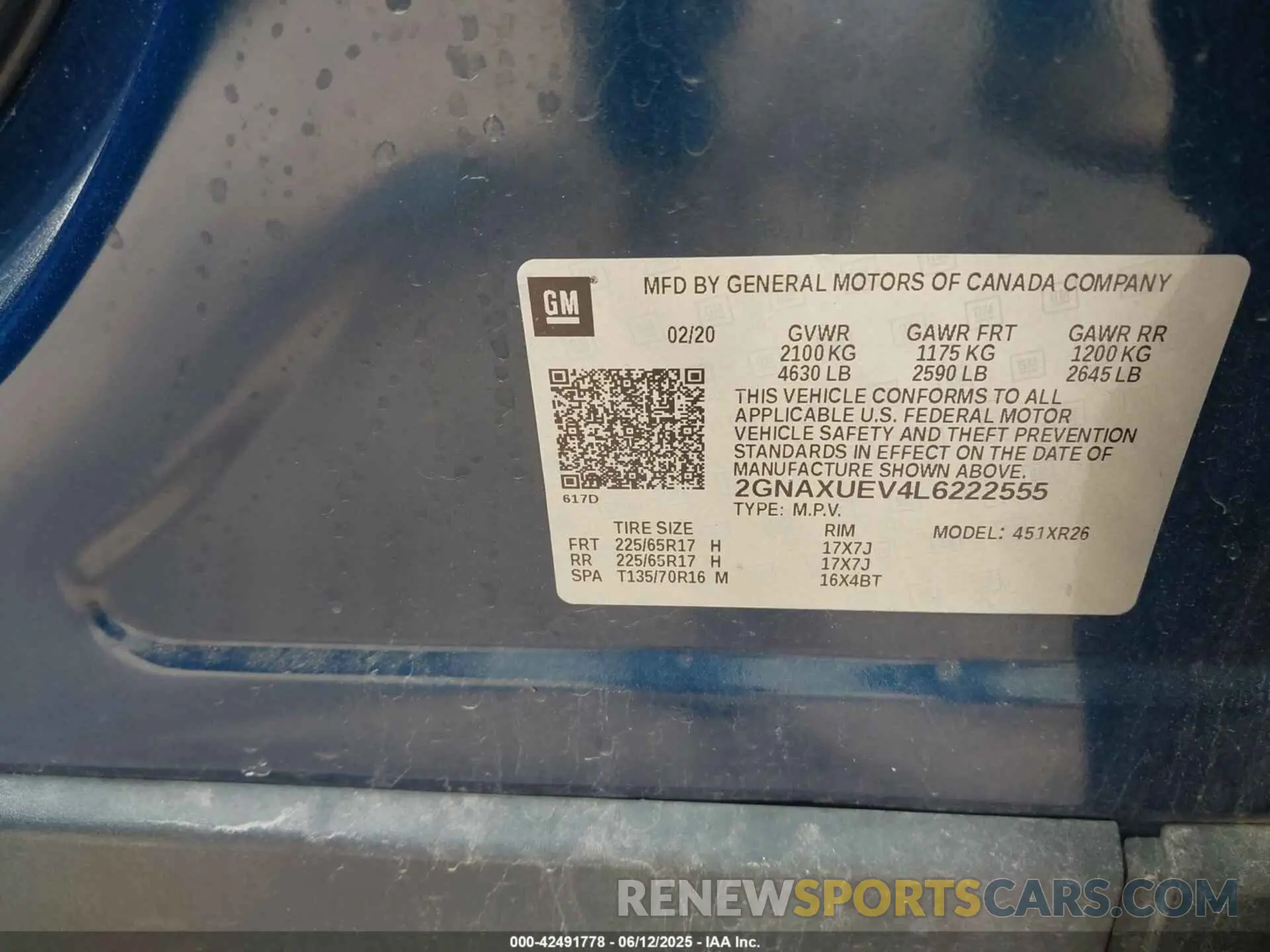 9 Photograph of a damaged car 2GNAXUEV4L6222555 CHEVROLET EQUINOX 2020