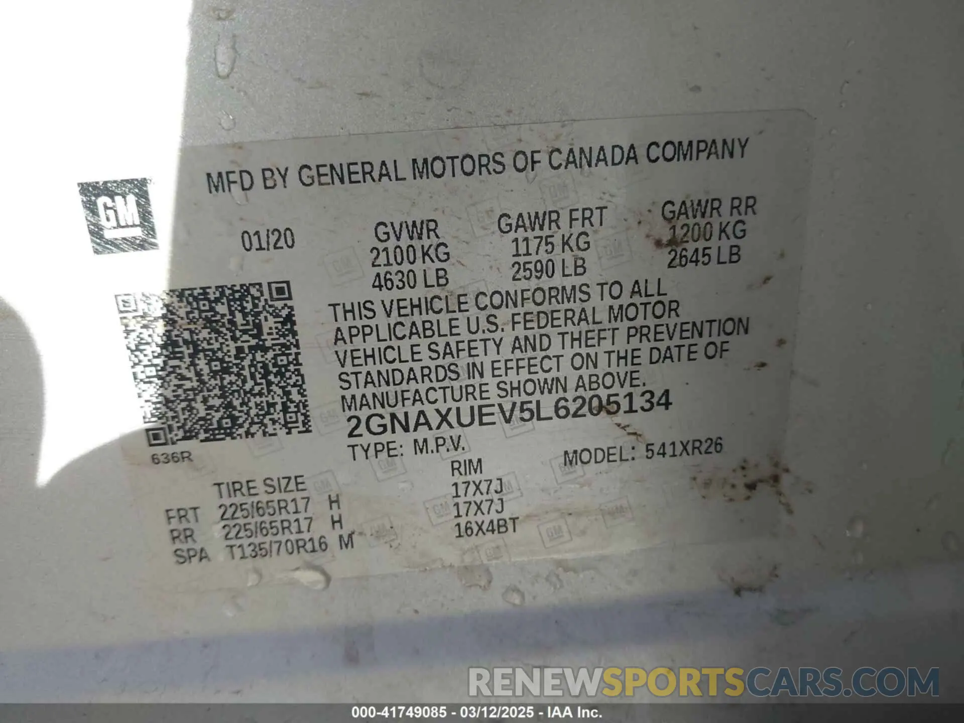 9 Photograph of a damaged car 2GNAXUEV5L6205134 CHEVROLET EQUINOX 2020