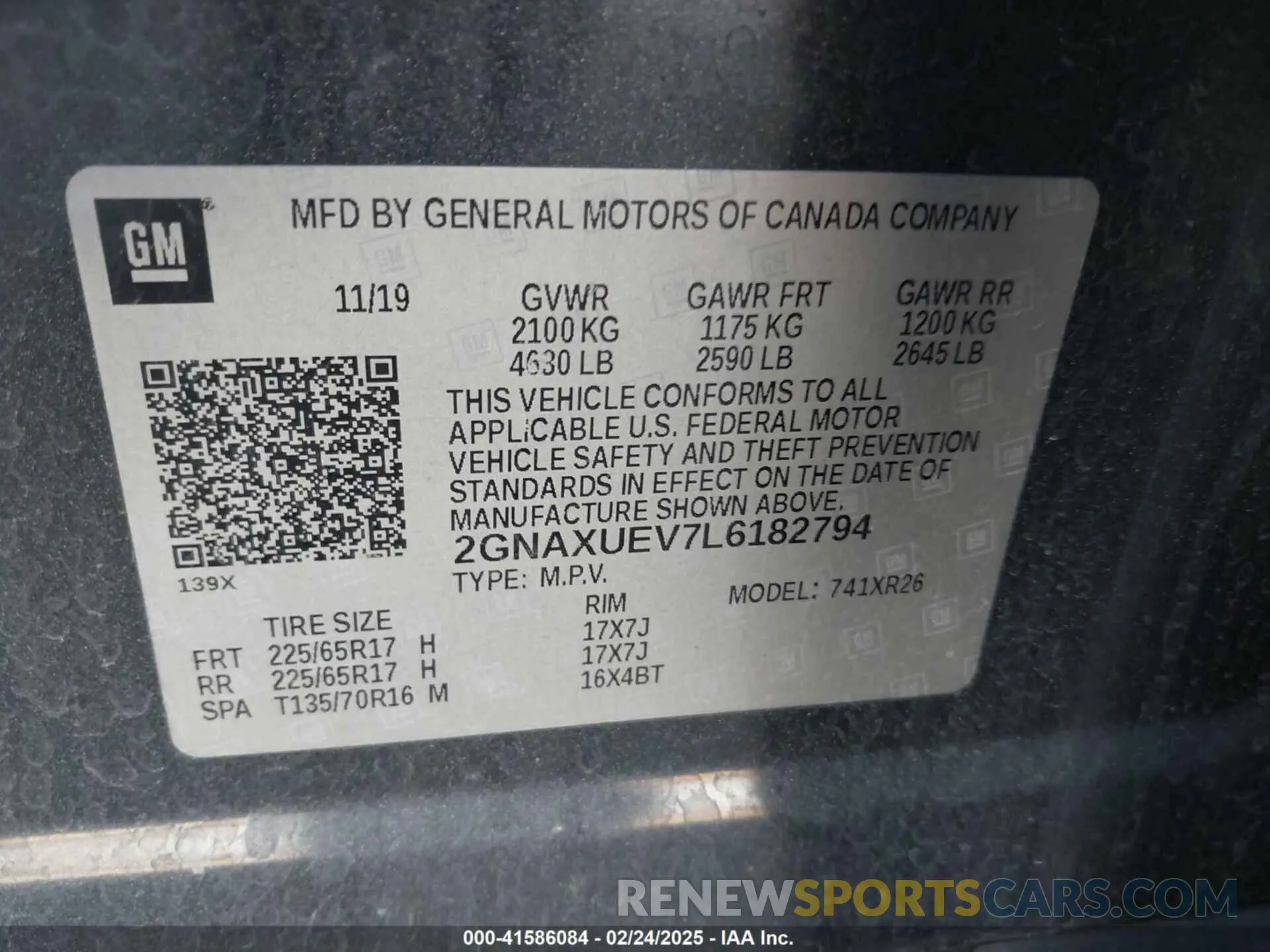 9 Photograph of a damaged car 2GNAXUEV7L6182794 CHEVROLET EQUINOX 2020