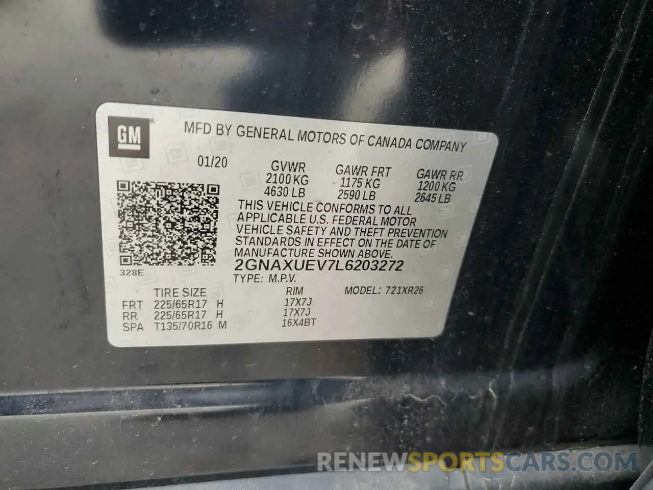 15 Photograph of a damaged car 2GNAXUEV7L6203272 CHEVROLET EQUINOX 2020