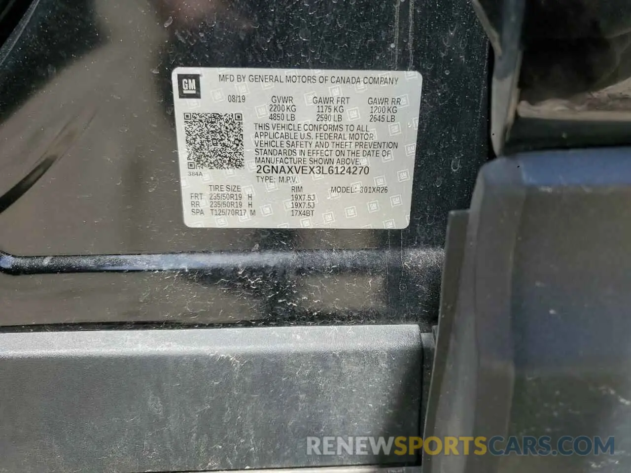 13 Photograph of a damaged car 2GNAXVEX3L6124270 CHEVROLET EQUINOX 2020