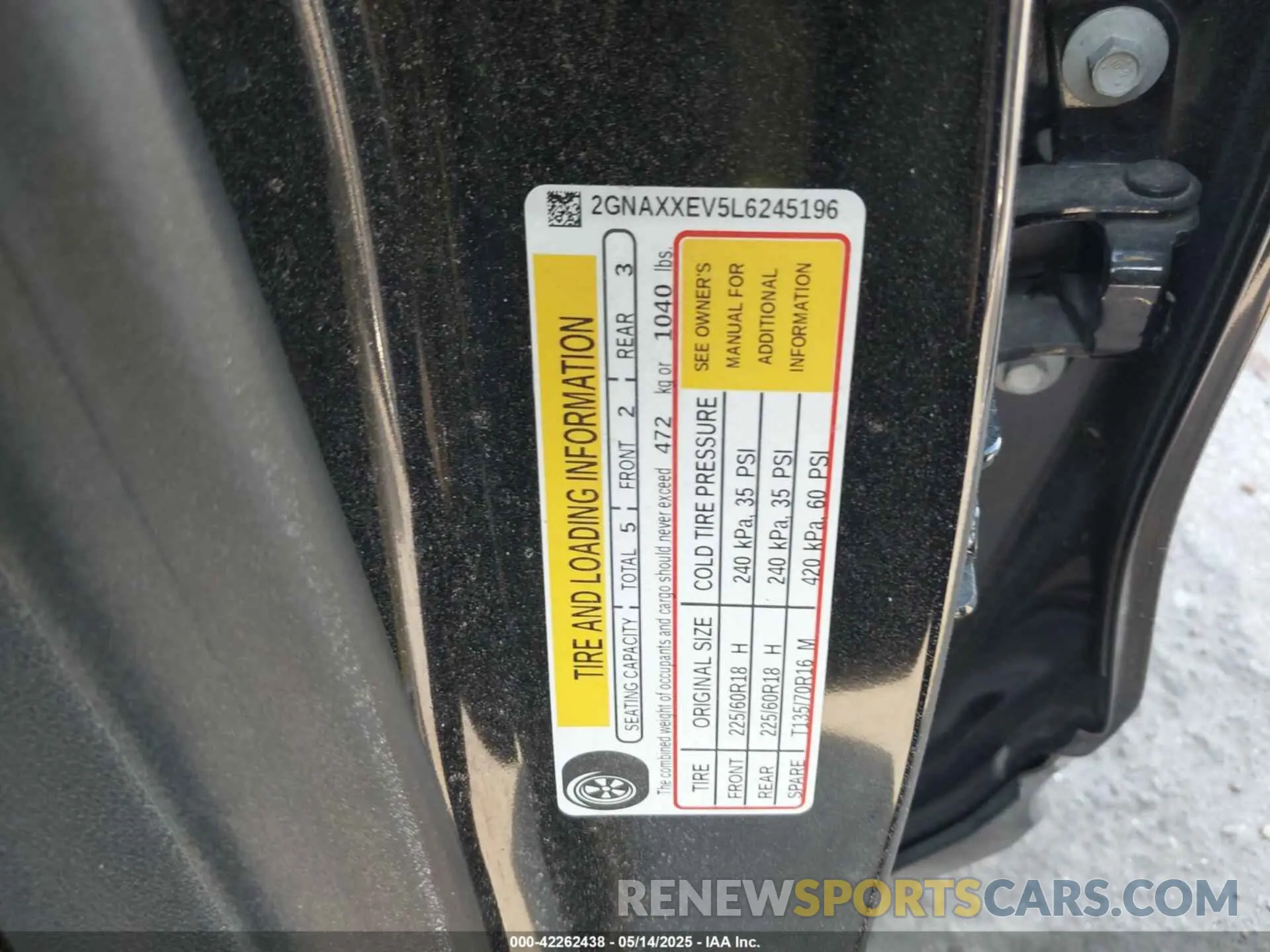 9 Photograph of a damaged car 2GNAXXEV5L6245196 CHEVROLET EQUINOX 2020