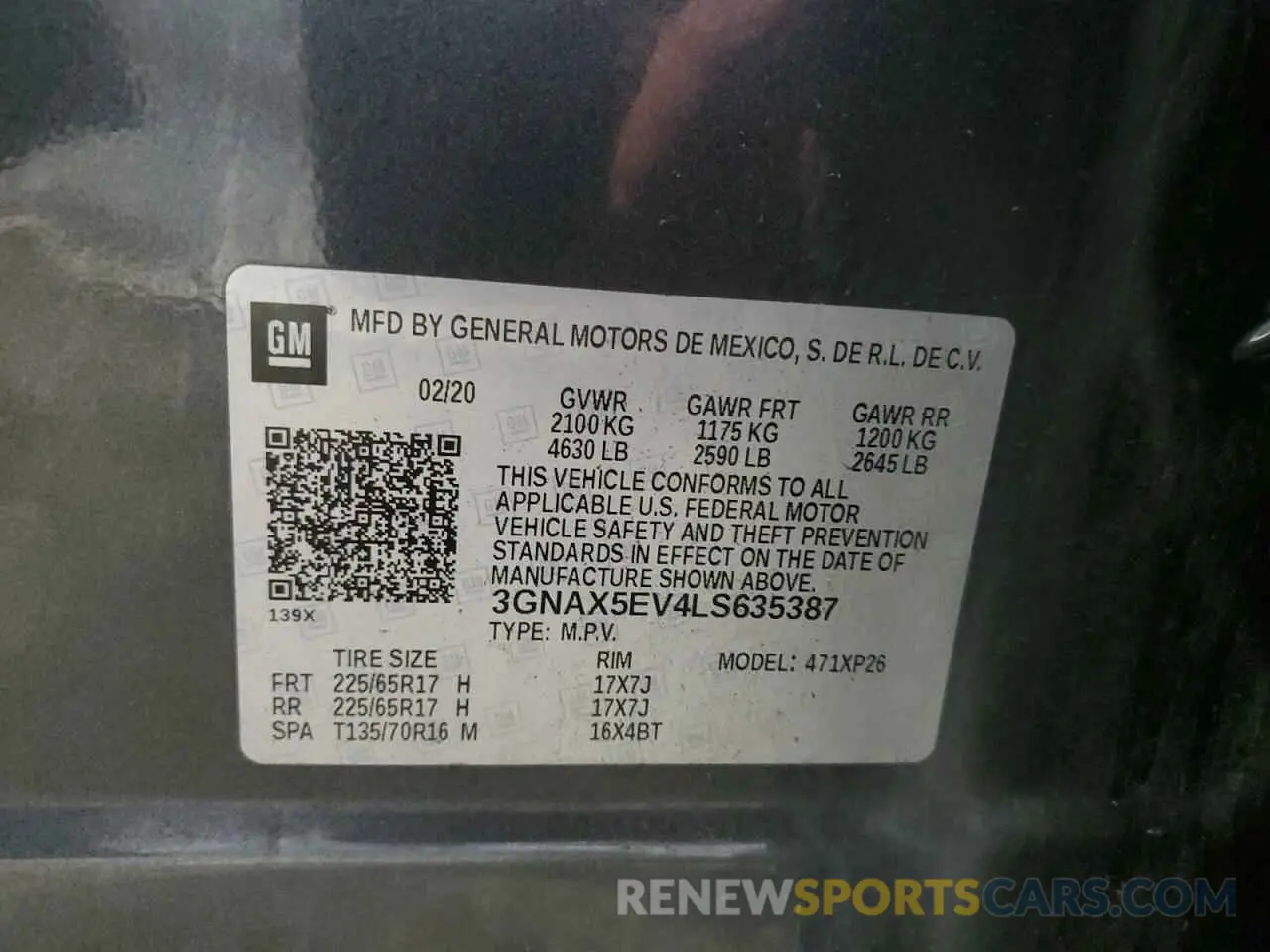 14 Photograph of a damaged car 3GNAX5EV4LS635387 CHEVROLET EQUINOX 2020