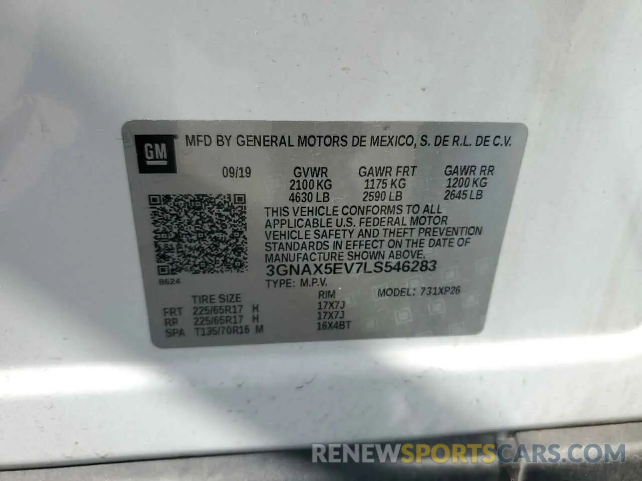 14 Photograph of a damaged car 3GNAX5EV7LS546283 CHEVROLET EQUINOX 2020