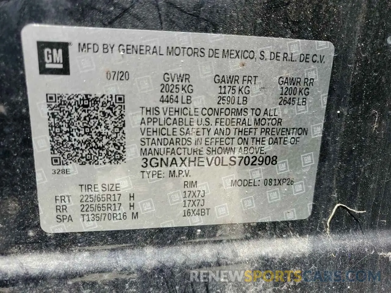 13 Photograph of a damaged car 3GNAXHEV0LS702908 CHEVROLET EQUINOX 2020