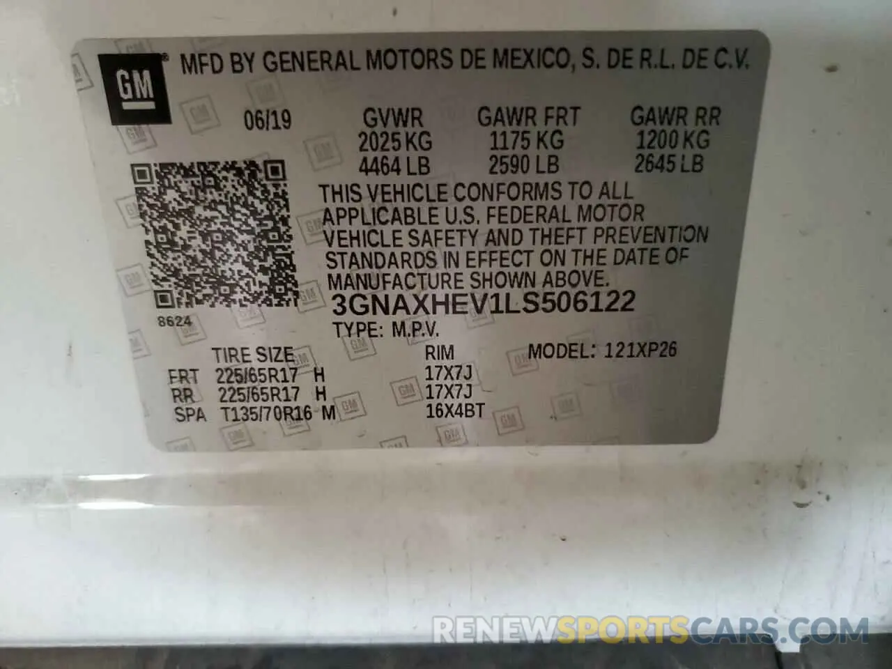 12 Photograph of a damaged car 3GNAXHEV1LS506122 CHEVROLET EQUINOX 2020