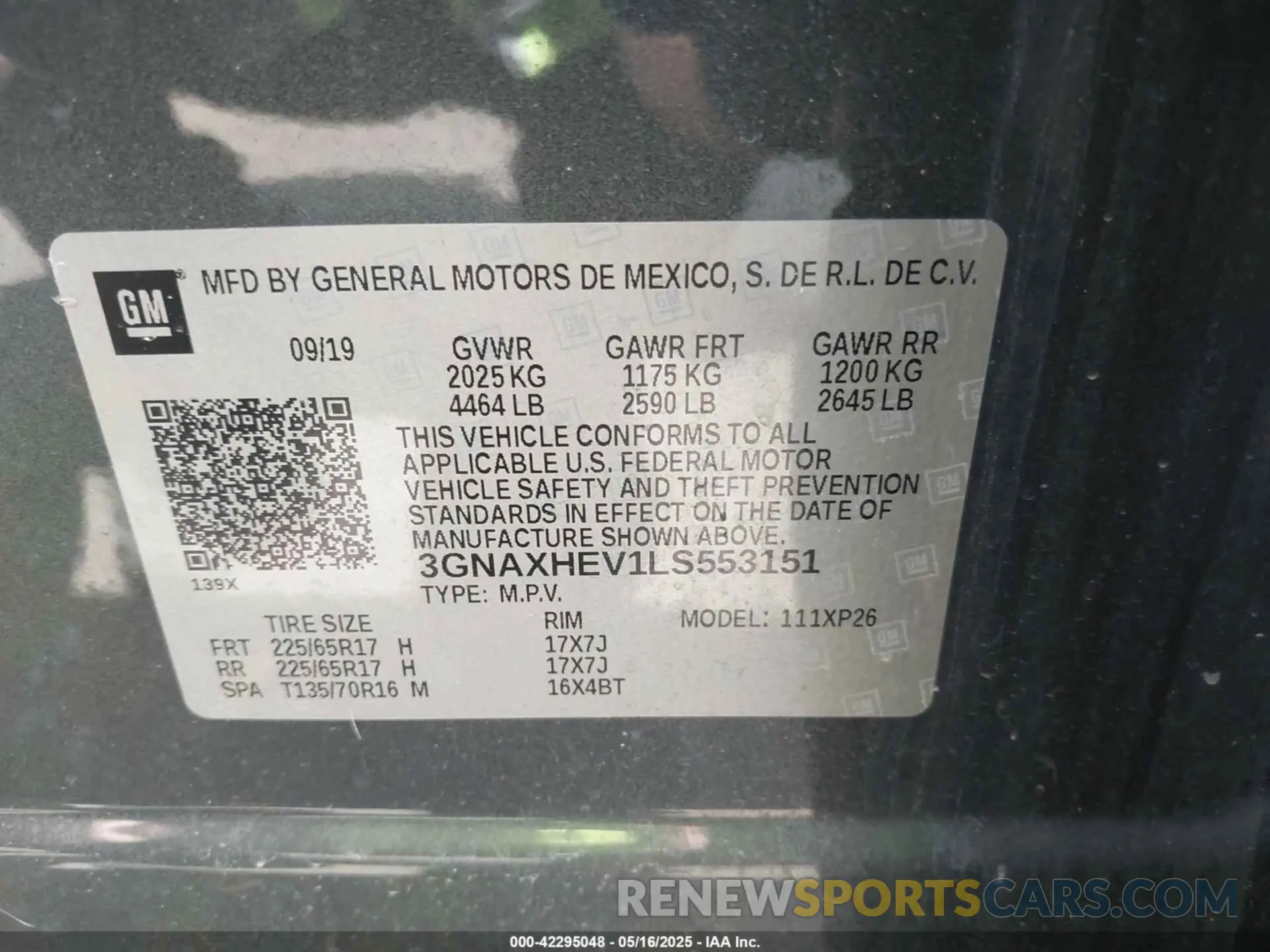 9 Photograph of a damaged car 3GNAXHEV1LS553151 CHEVROLET EQUINOX 2020